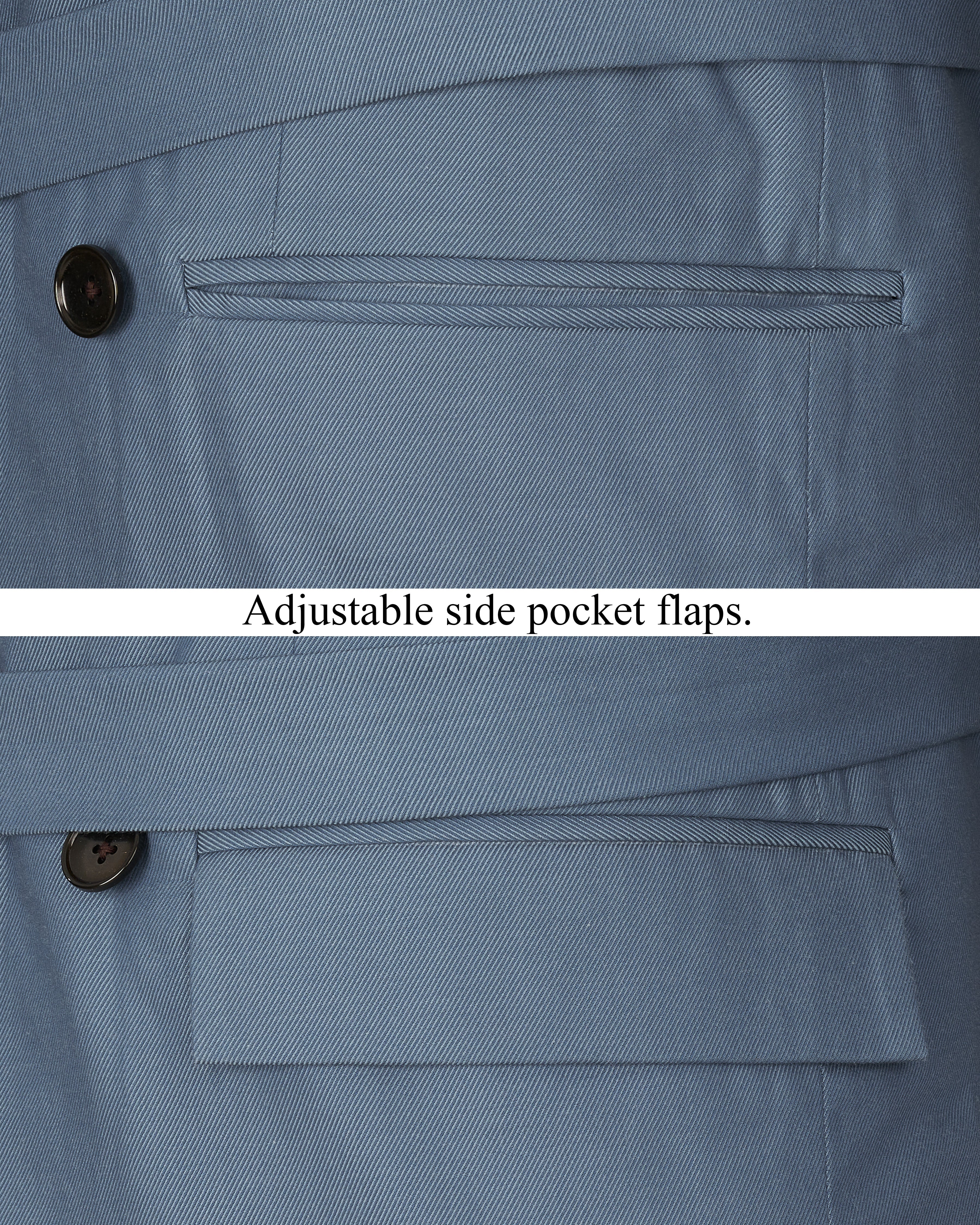 Metallic Blue Double Breasted Premium Cotton Designer Suit with Belt Closure ST2331-DB-D8-36, ST2331-DB-D8-38, ST2331-DB-D8-40, ST2331-DB-D8-42, ST2331-DB-D8-44, ST2331-DB-D8-46, ST2331-DB-D8-48, ST2331-DB-D8-50, ST2331-DB-D8-52, ST2331-DB-D8-54, ST2331-DB-D8-56, ST2331-DB-D8-58, ST2331-DB-D8-60