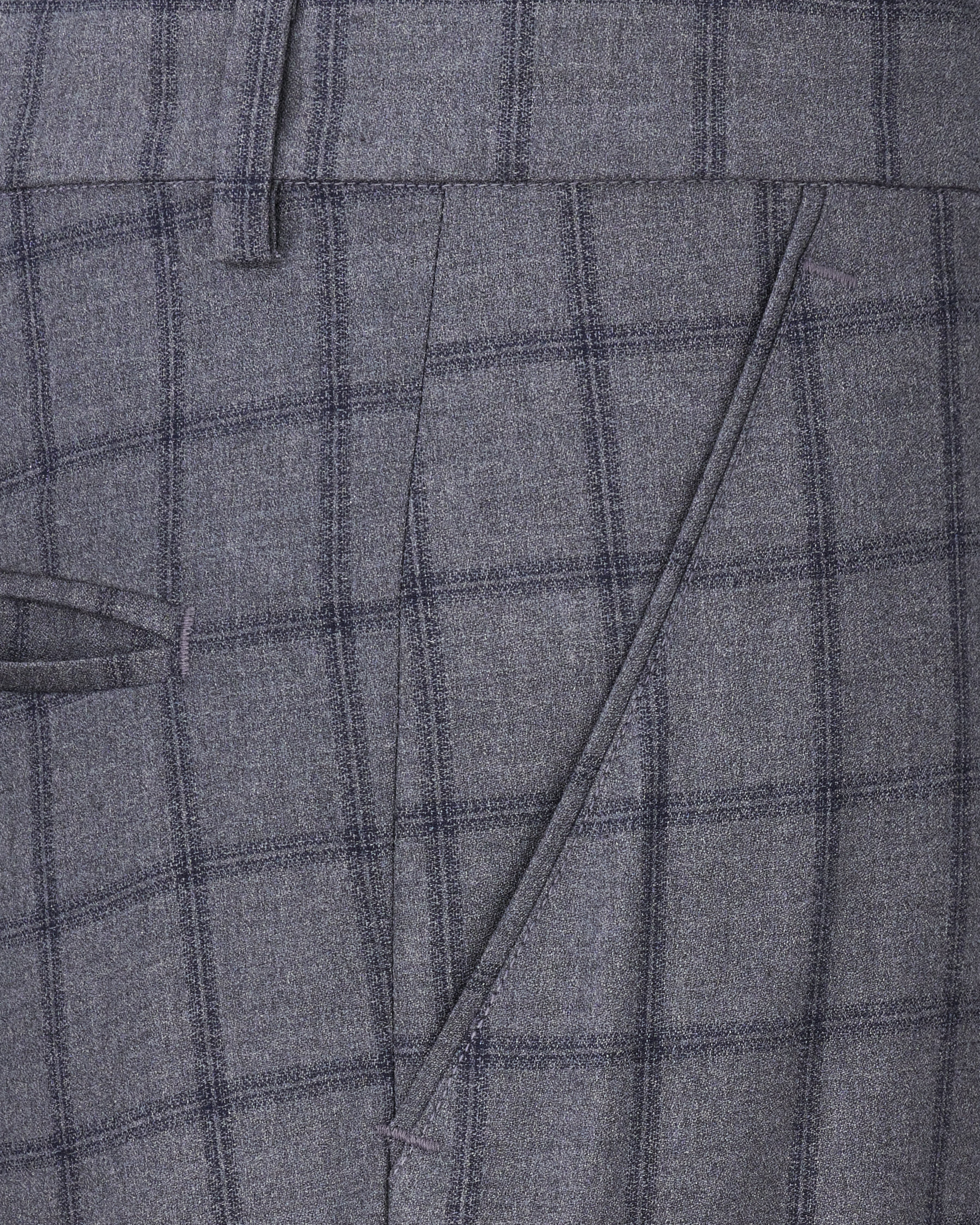 Wenge Gray Windowpane Double Breasted Designer Suit with Belt Closure ST2373-DB-D43-36, ST2373-DB-D43-38, ST2373-DB-D43-40, ST2373-DB-D43-42, ST2373-DB-D43-44, ST2373-DB-D43-46, ST2373-DB-D43-48, ST2373-DB-D43-50, ST2373-DB-D43-52, ST2373-DB-D43-54, ST2373-DB-D43-56, ST2373-DB-D43-58, ST2373-DB-D43-60