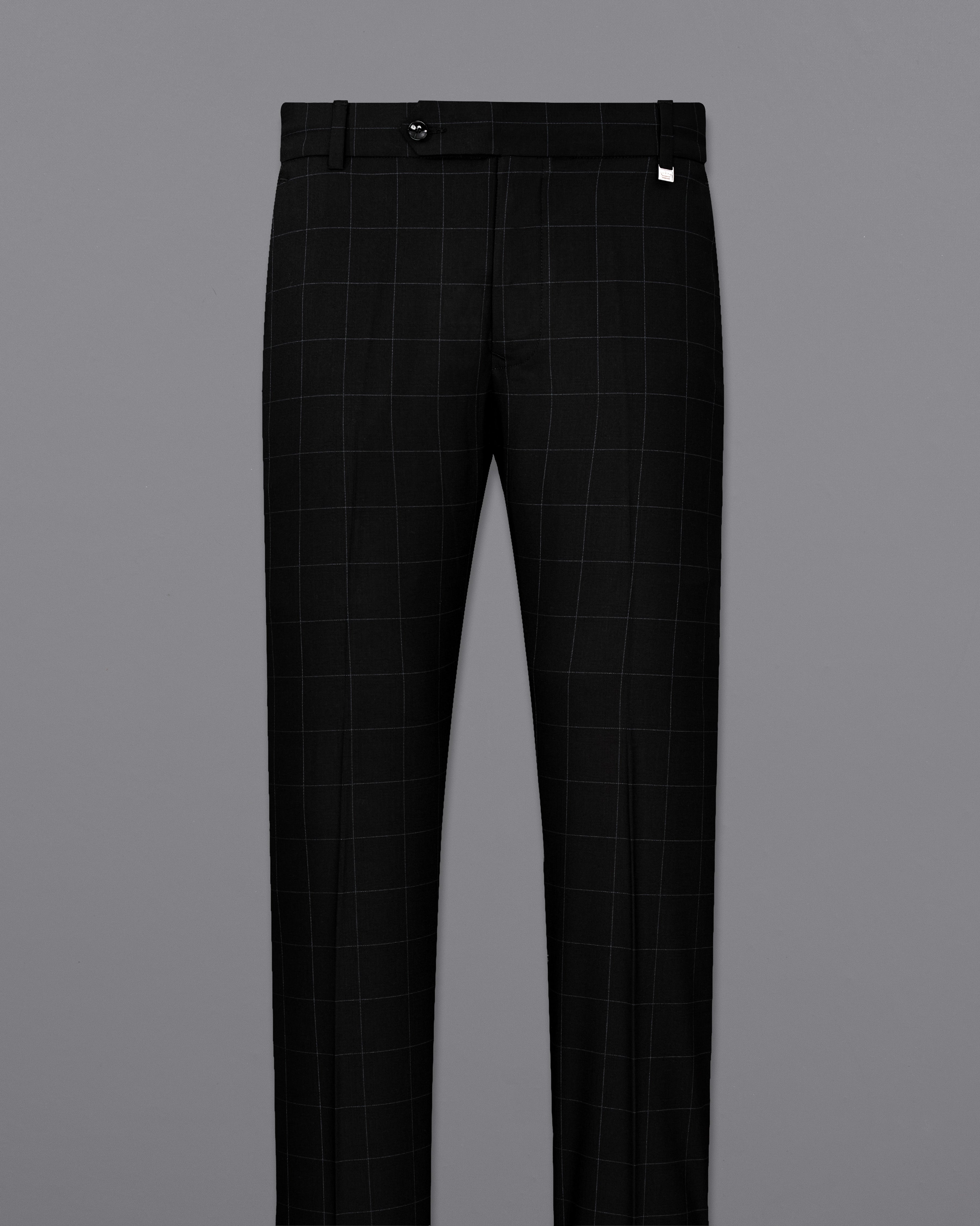 Jade Black Windowpane Single Breasted Designer Suit ST2378-D236-36, ST2378-D236-38, ST2378-D236-40, ST2378-D236-42, ST2378-D236-44, ST2378-D236-46, ST2378-D236-48, ST2378-D236-50, ST2378-D236-52, ST2378-D236-54, ST2378-D236-56, ST2378-D236-58, ST2378-D236-60