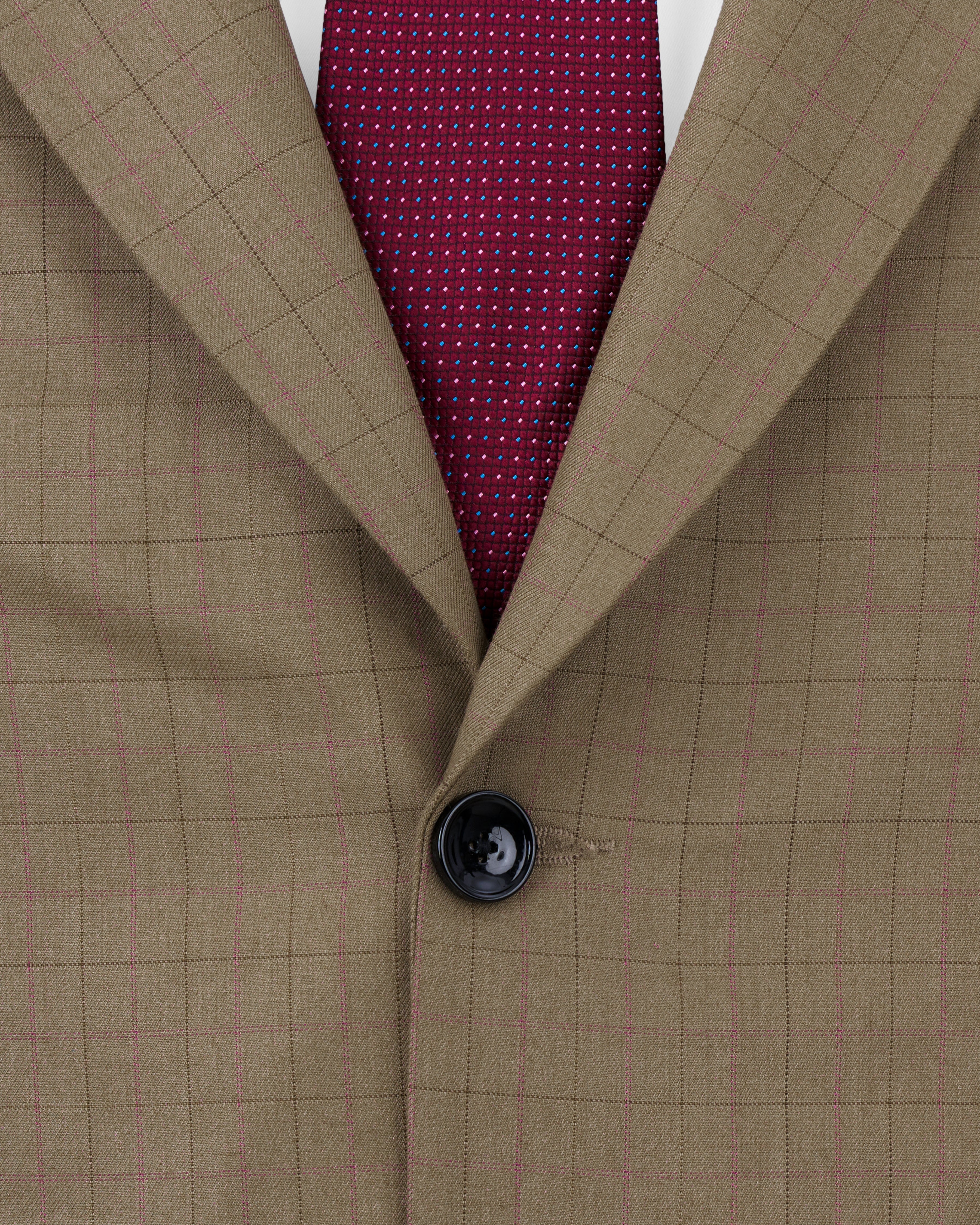 Dark Taupe Brown Plaid Single Breasted Suit ST2482-SB-36, ST2482-SB-38, ST2482-SB-40, ST2482-SB-42, ST2482-SB-44, ST2482-SB-46, ST2482-SB-48, ST2482-SB-50, ST2482-SB-52, ST2482-SB-54, ST2482-SB-56, ST2482-SB-58, ST2482-SB-60