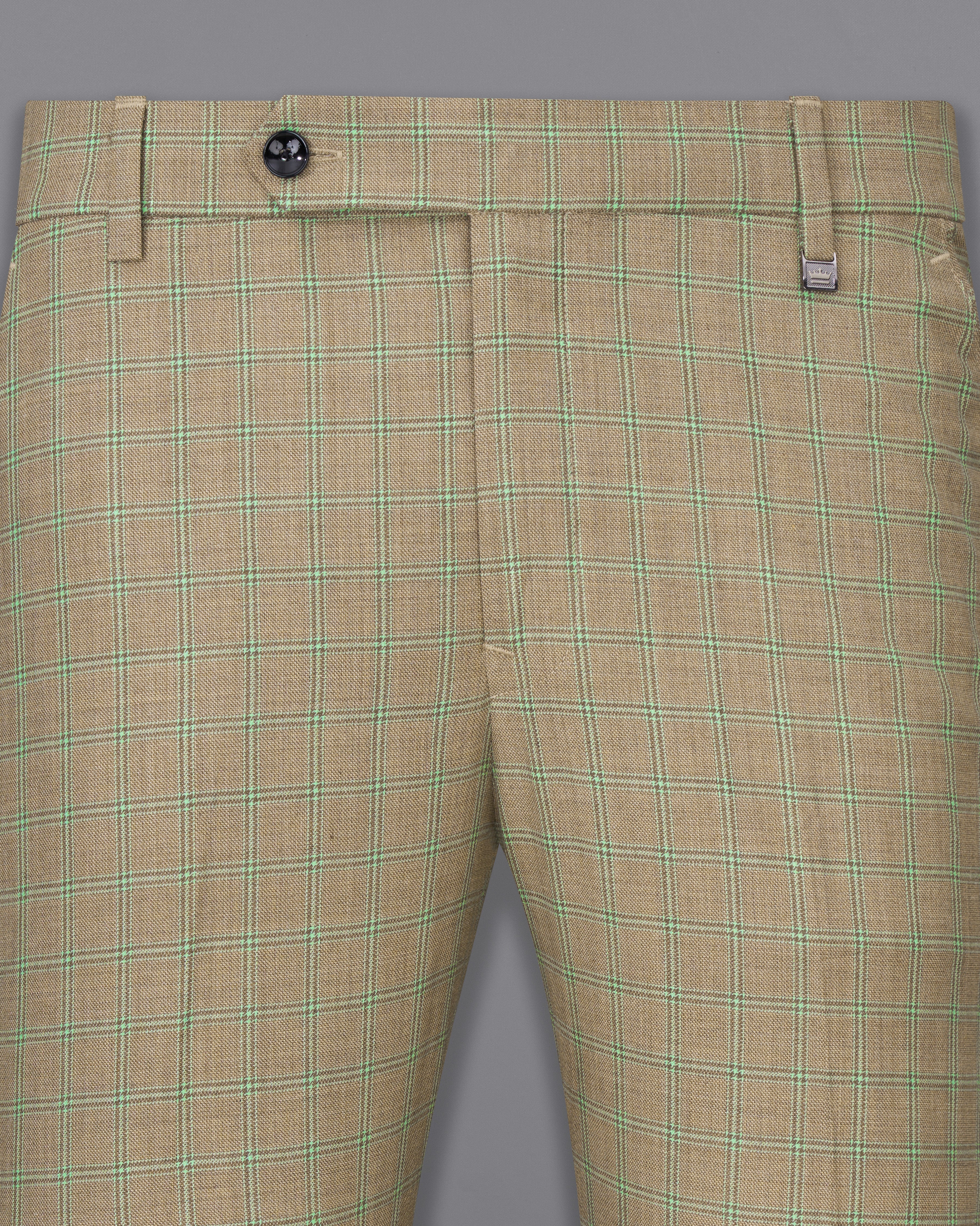 Sandrift Brown with Sprout Green Plaid Bandhgala Suit ST2483-BG-36, ST2483-BG-38, ST2483-BG-40, ST2483-BG-42, ST2483-BG-44, ST2483-BG-46, ST2483-BG-48, ST2483-BG-50, ST2483-BG-52, ST2483-BG-54, ST2483-BG-56, ST2483-BG-58, ST2483-BG-60