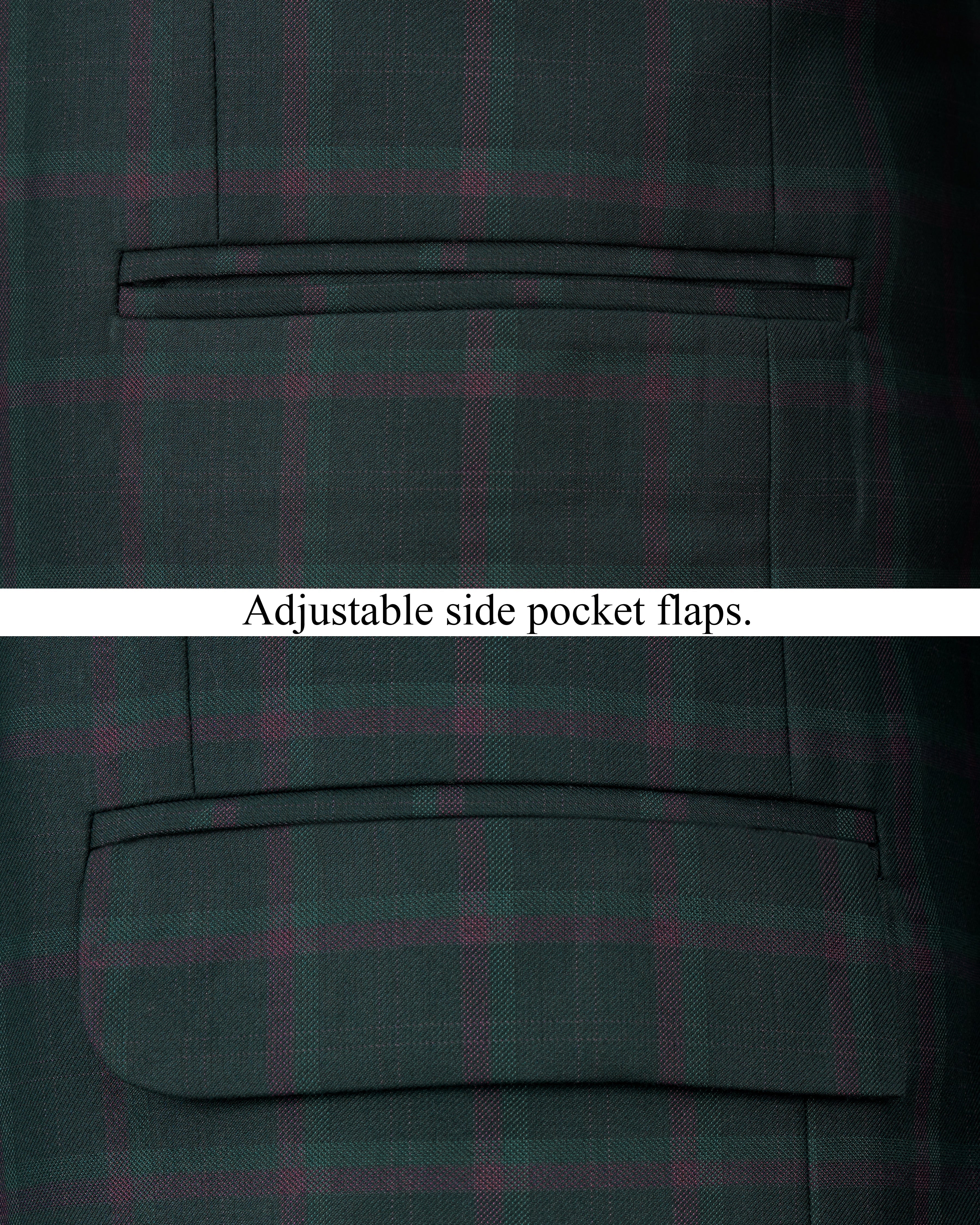 Timber Green Plaid Cross-Buttoned Bandhgala Suit ST2484-CBG-36, ST2484-CBG-38, ST2484-CBG-40, ST2484-CBG-42, ST2484-CBG-44, ST2484-CBG-46, ST2484-CBG-48, ST2484-CBG-50, ST2484-CBG-52, ST2484-CBG-54, ST2484-CBG-56, ST2484-CBG-58, ST2484-CBG-60