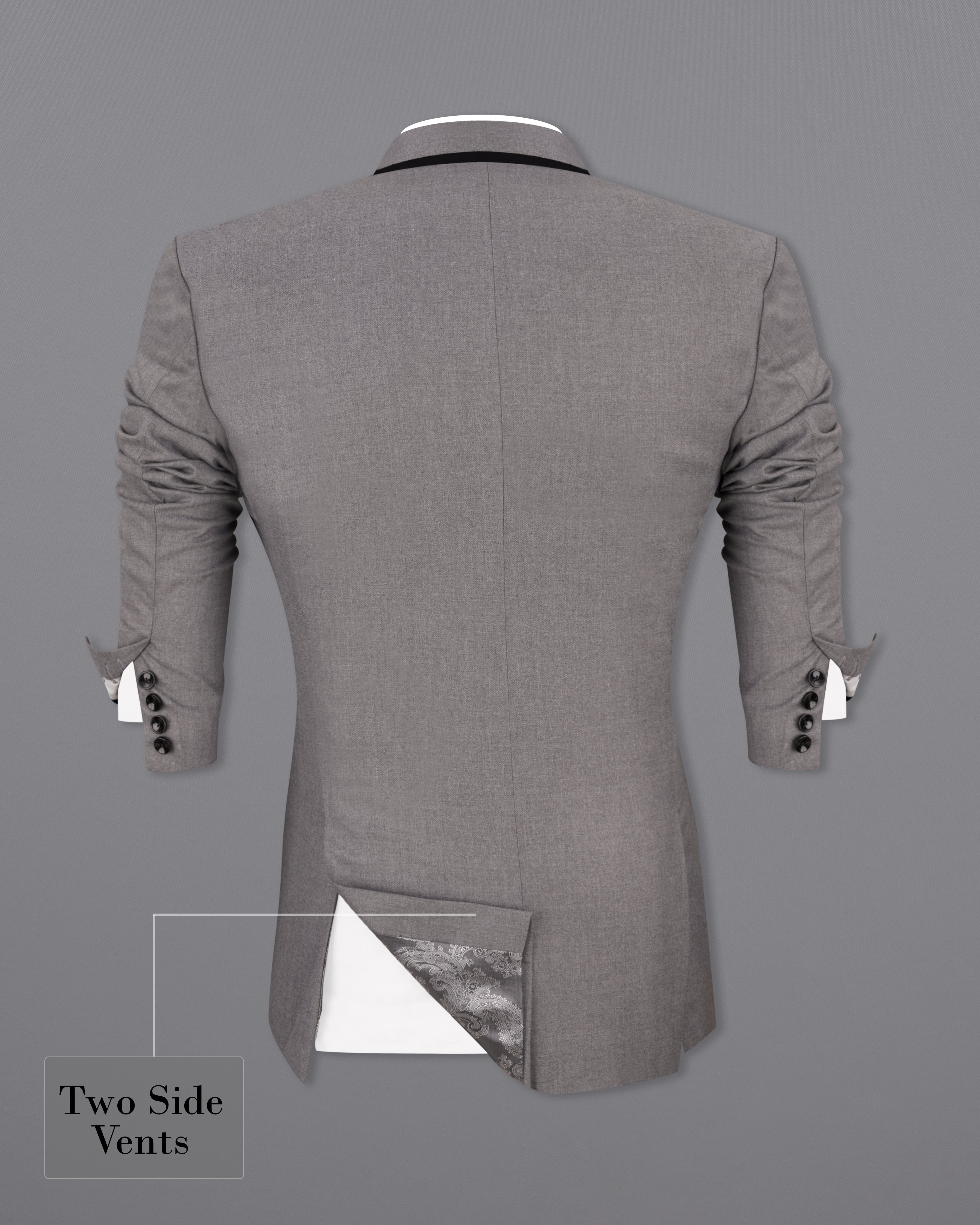 Feroda Gray with Black Piping Work Wool Rich Designer Suit ST2506-SB-D256-36, ST2506-SB-D256-38, ST2506-SB-D256-40, ST2506-SB-D256-42, ST2506-SB-D256-44, ST2506-SB-D256-46, ST2506-SB-D256-48, ST2506-SB-D256-50, ST2506-SB-D256-52, ST2506-SB-D256-54, ST2506-SB-D256-56, ST2506-SB-D256-58, ST2506-SB-D256-60