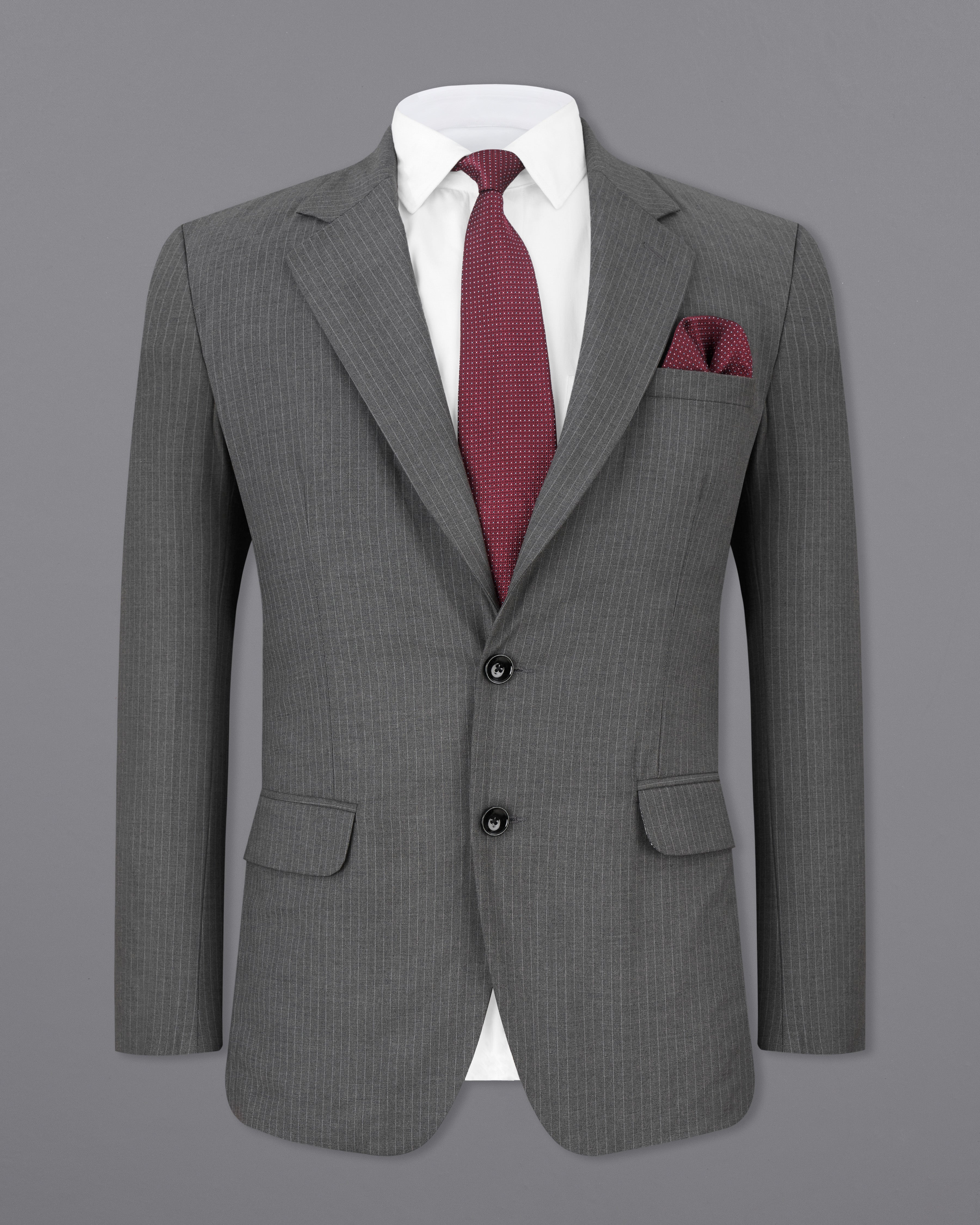 Ironside Gray Striped Single Breasted Suit ST2538-SB-36, ST2538-SB-38, ST2538-SB-40, ST2538-SB-42, ST2538-SB-44, ST2538-SB-46, ST2538-SB-48, ST2538-SB-50, ST2538-SB-53, ST2538-SB-54, ST2538-SB-56, ST2538-SB-58, ST2538-SB-60