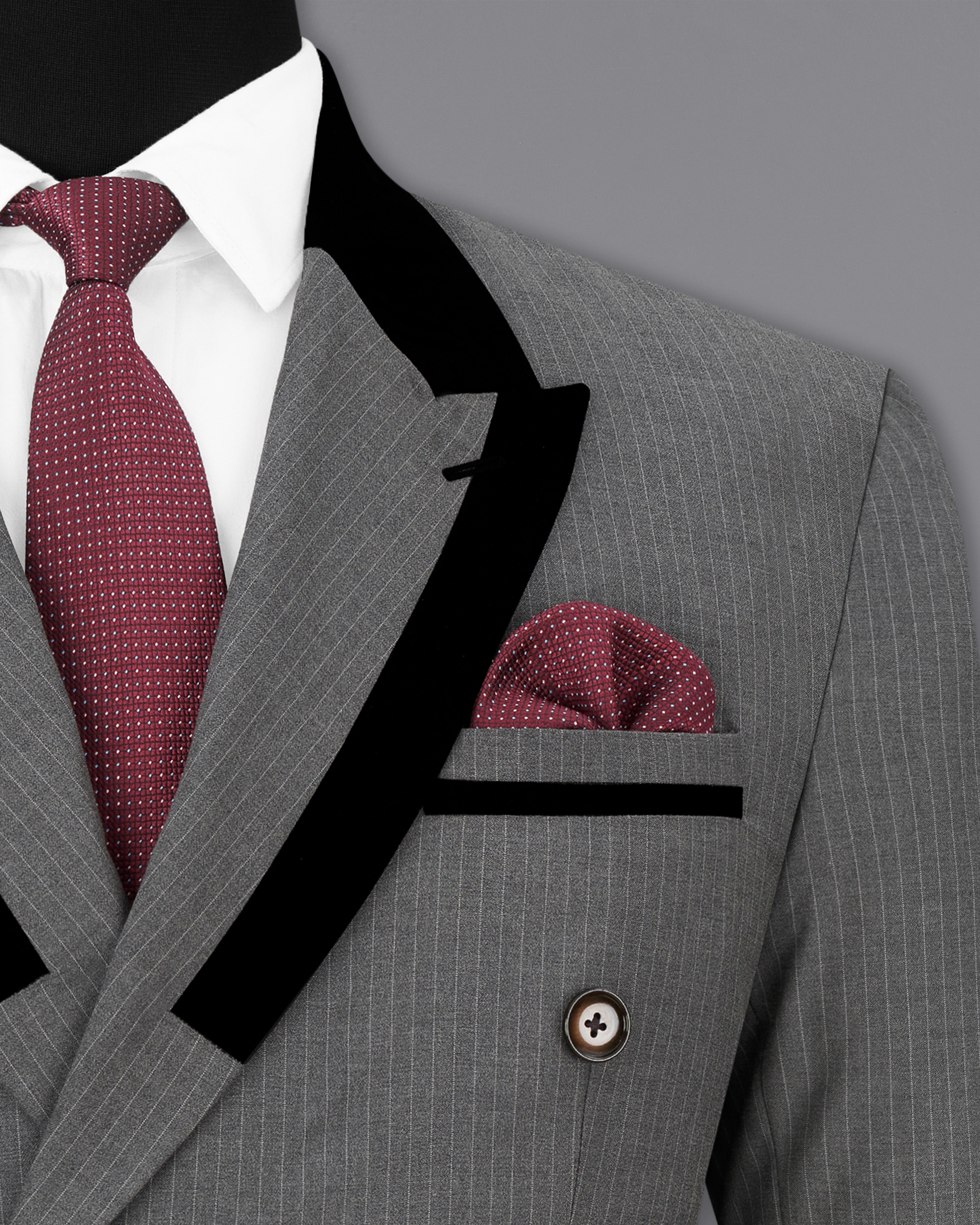 Ironside Gray Striped Double Breasted Designer Suit ST2539-DB-D245-36, ST2539-DB-D245-38, ST2539-DB-D245-40, ST2539-DB-D245-42, ST2539-DB-D245-44, ST2539-DB-D245-46, ST2539-DB-D245-48, ST2539-DB-D245-50, ST2539-DB-D245-53, ST2539-DB-D245-54, ST2539-DB-D245-56, ST2539-DB-D245-58, ST2539-DB-D245-60