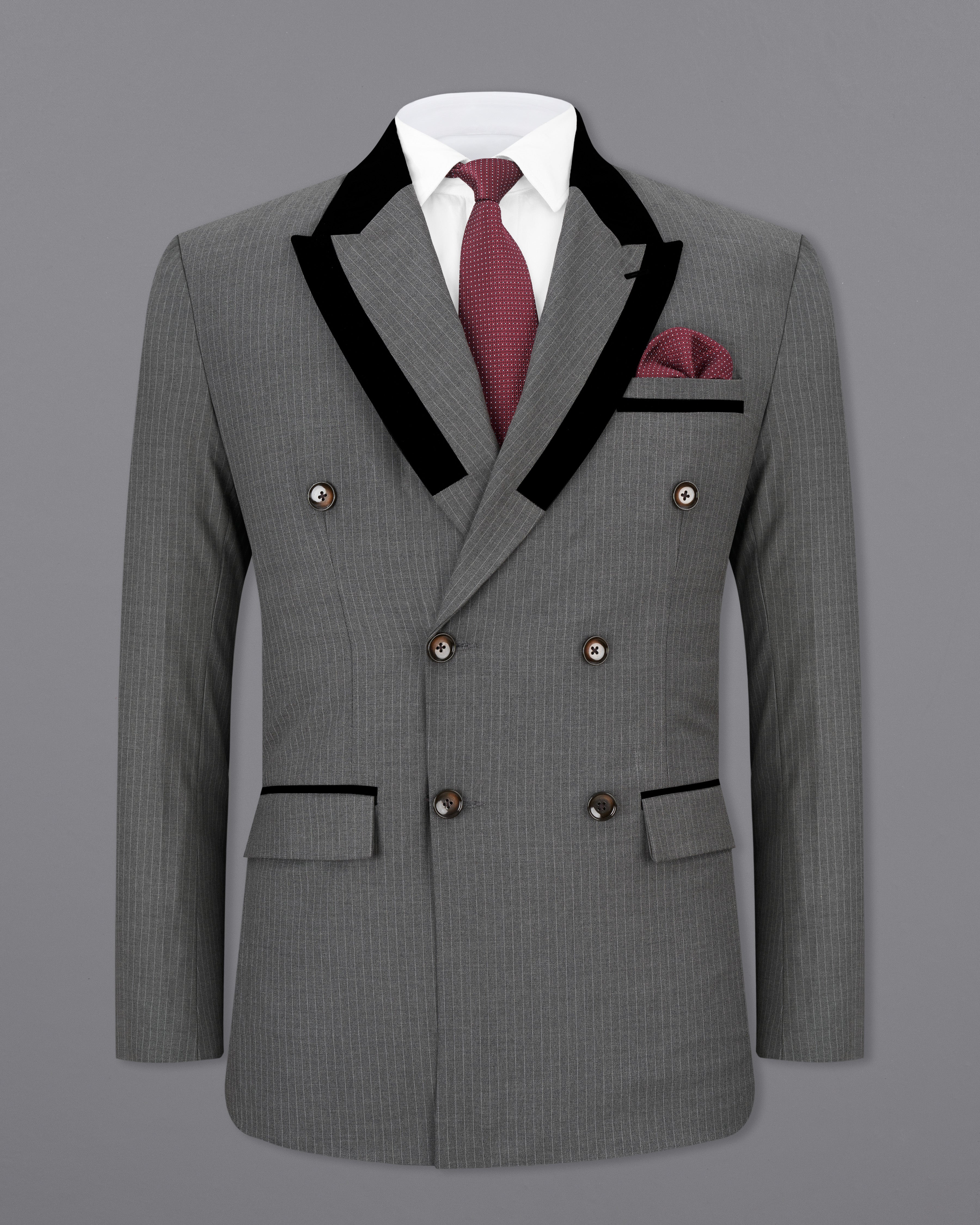 Ironside Gray Striped Double Breasted Designer Suit ST2539-DB-D245-36, ST2539-DB-D245-38, ST2539-DB-D245-40, ST2539-DB-D245-42, ST2539-DB-D245-44, ST2539-DB-D245-46, ST2539-DB-D245-48, ST2539-DB-D245-50, ST2539-DB-D245-53, ST2539-DB-D245-54, ST2539-DB-D245-56, ST2539-DB-D245-58, ST2539-DB-D245-60