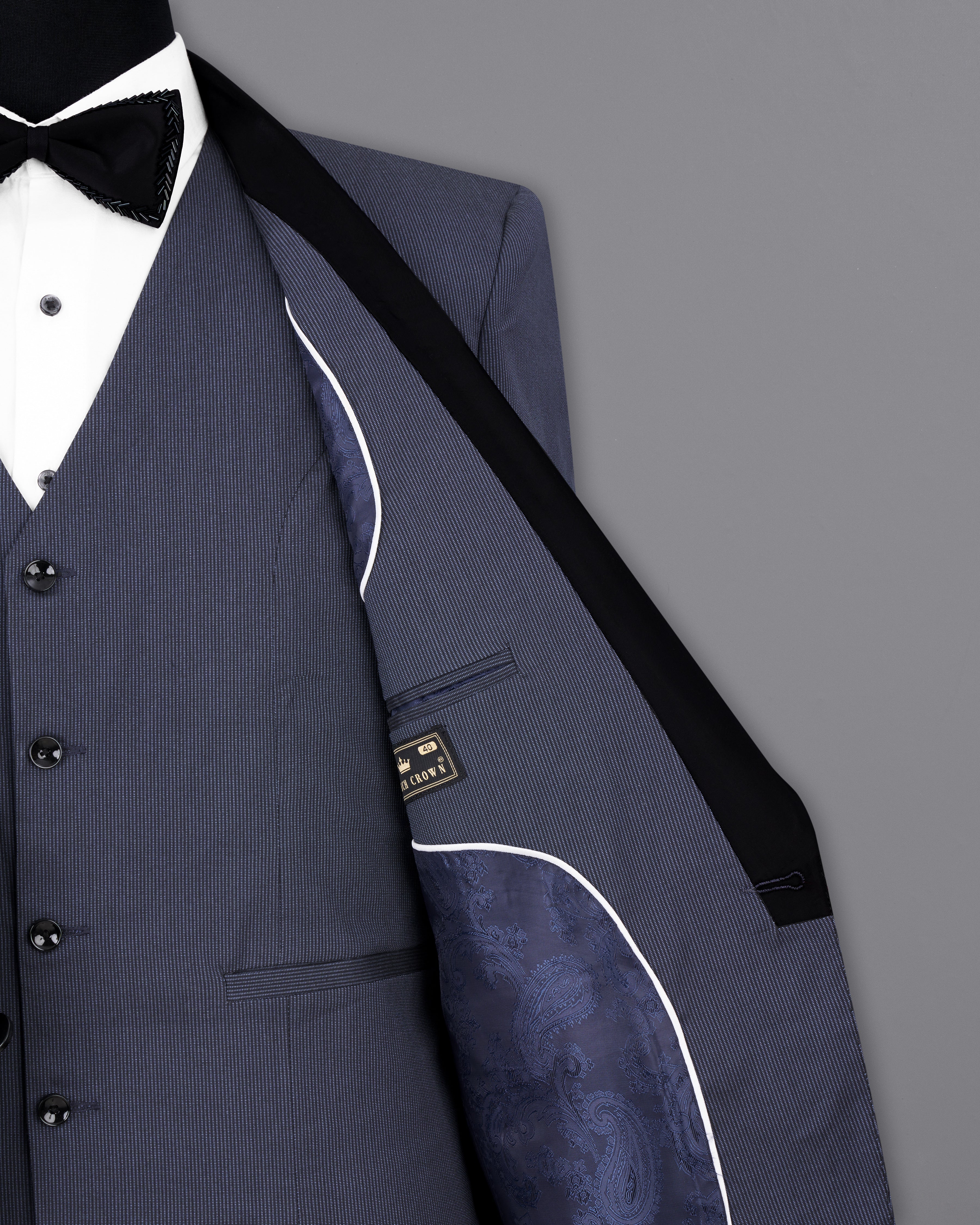 Iridium Blue Premium Cotton Tuxedo Suit ST2540-BKL-D165-36, ST2540-BKL-D165-38, ST2540-BKL-D165-40, ST2540-BKL-D165-42, ST2540-BKL-D165-44, ST2540-BKL-D165-46, ST2540-BKL-D165-48, ST2540-BKL-D165-50, ST2540-BKL-D165-54, ST2540-BKL-D165-54, ST2540-BKL-D165-56, ST2540-BKL-D165-58, ST2540-BKL-D165-60