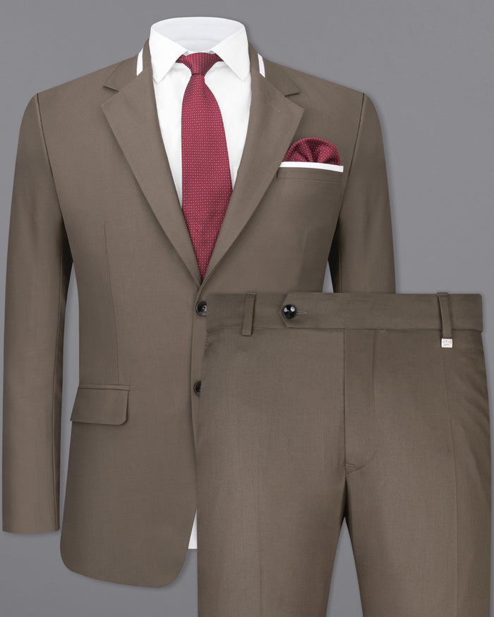 TOBACCO BROWN SINGLE BREASTED DESIGNER SUIT