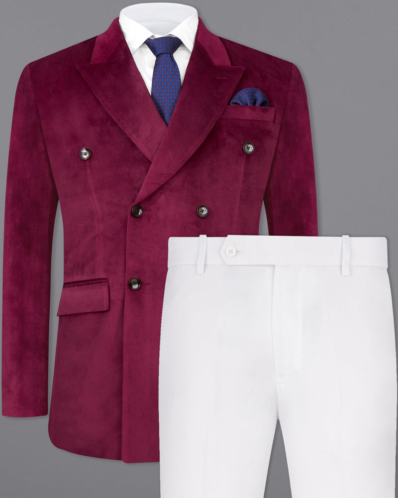 Maroon Mandarin Suit For Men