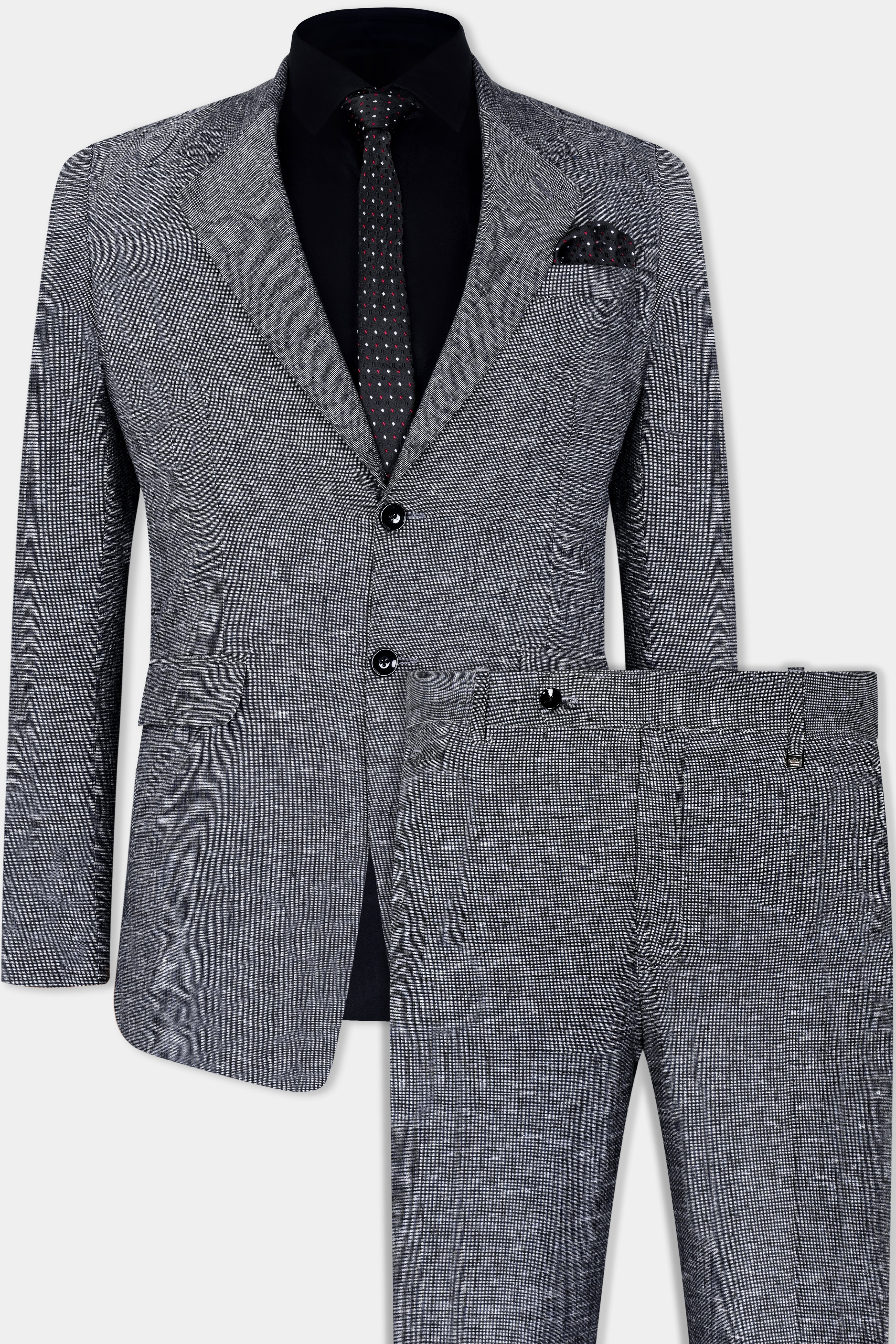 Dim Gray Luxurious Linen Single Breasted Suit ST2923-SB-36, ST2923-SB-38, ST2923-SB-40, ST2923-SB-42, ST2923-SB-44, ST2923-SB-46, ST2923-SB-48, ST2923-SB-50, ST2923-SB-52, ST2923-SB-54, ST2923-SB-56, ST2923-SB-58, ST2923-SB-60