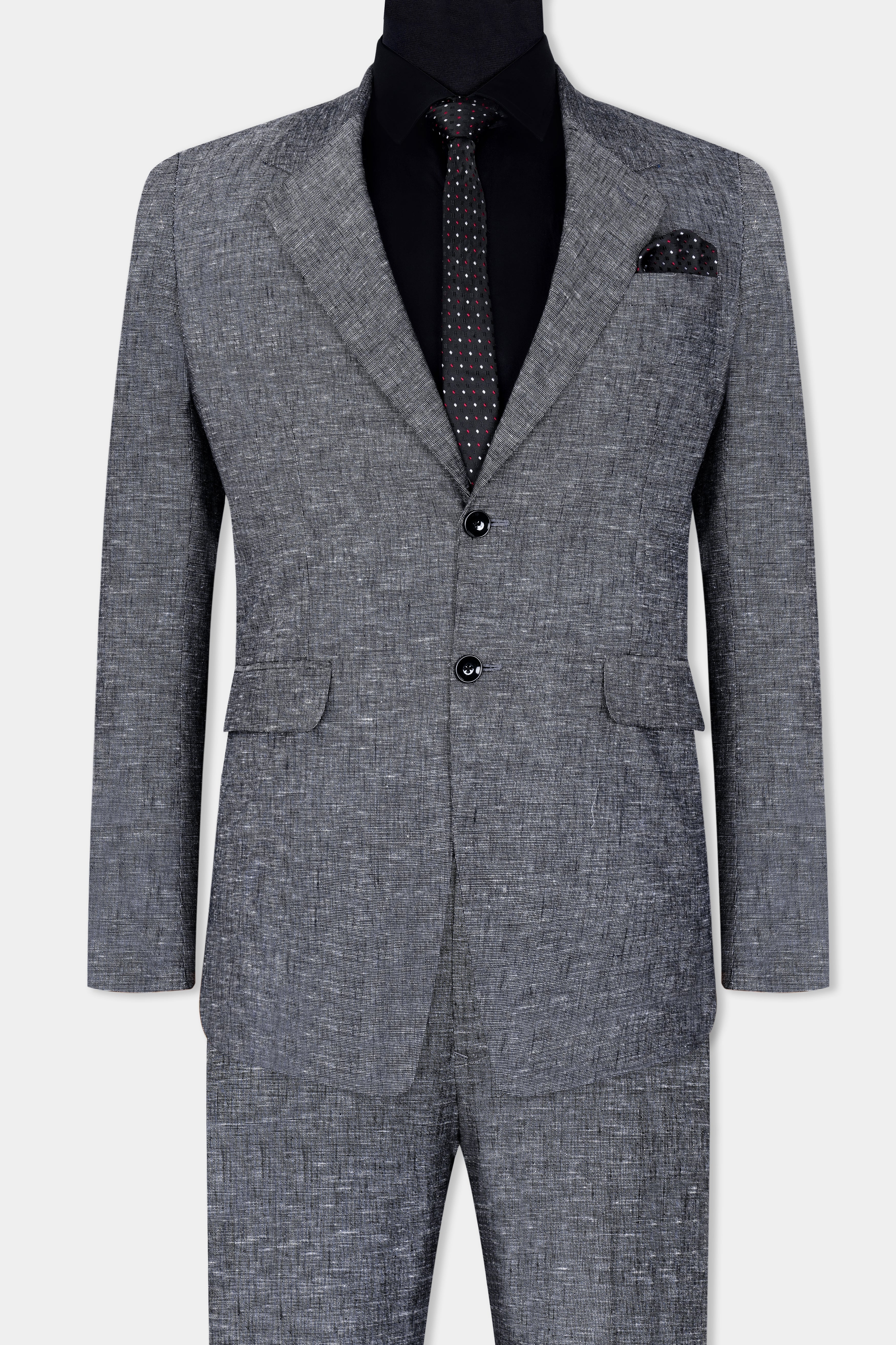 Dim Gray Luxurious Linen Single Breasted Suit ST2923-SB-36, ST2923-SB-38, ST2923-SB-40, ST2923-SB-42, ST2923-SB-44, ST2923-SB-46, ST2923-SB-48, ST2923-SB-50, ST2923-SB-52, ST2923-SB-54, ST2923-SB-56, ST2923-SB-58, ST2923-SB-60