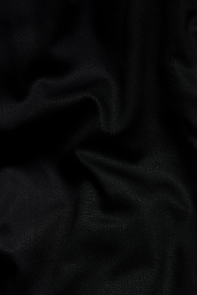 Jade Black Wool Rich Bandhgala Designer Suit
