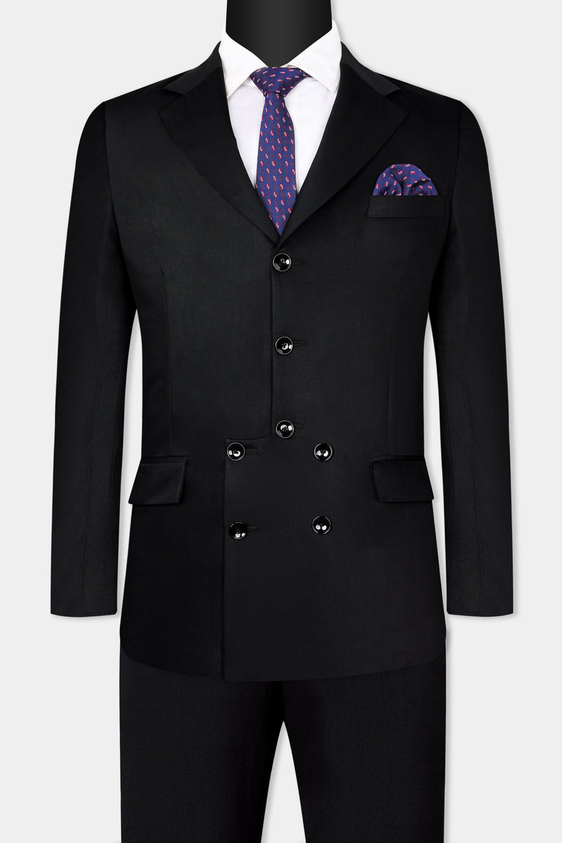 Jade Black Wool Rich Designer Suit