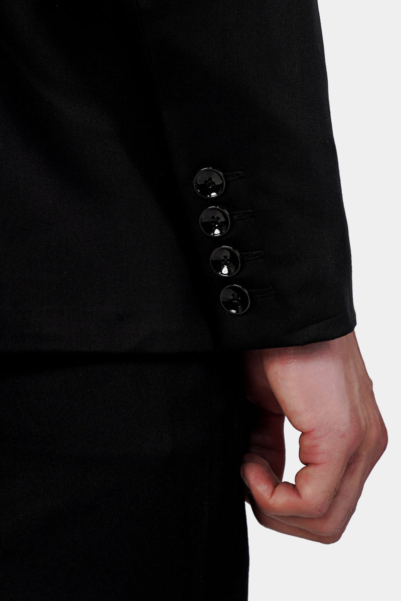 Jade Black Wool Rich Designer Suit