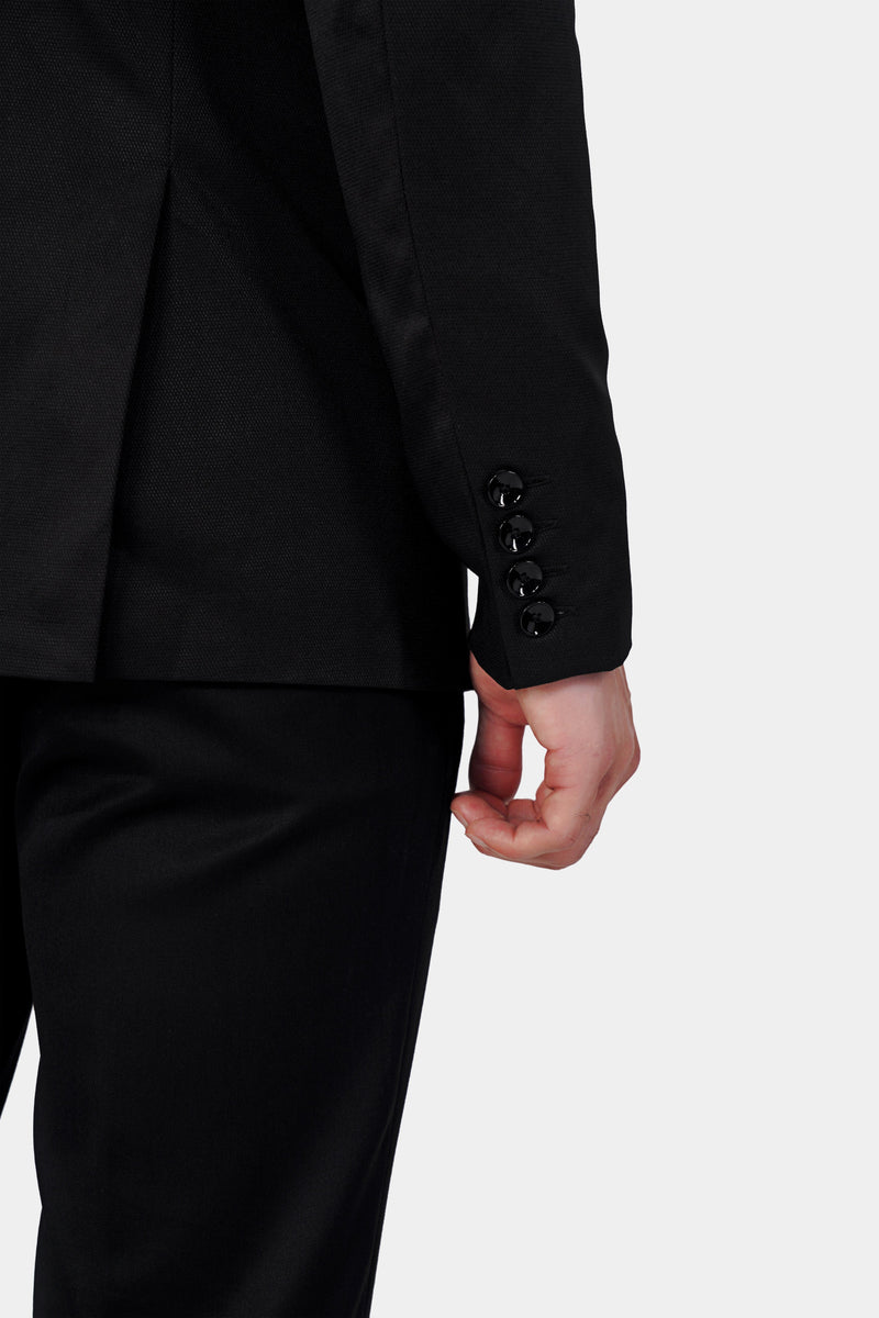Jade Black Wool Rich Single Breasted Suit