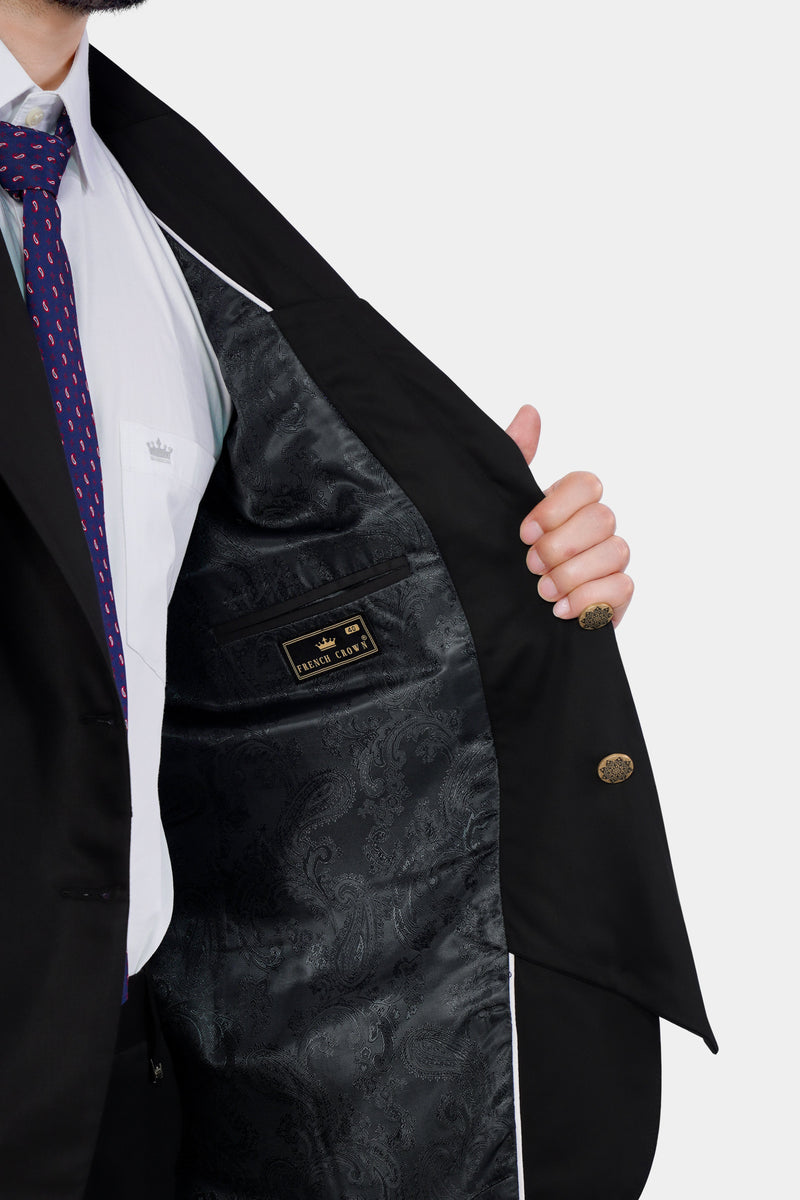Jade Black Wool Rich Designer Suit