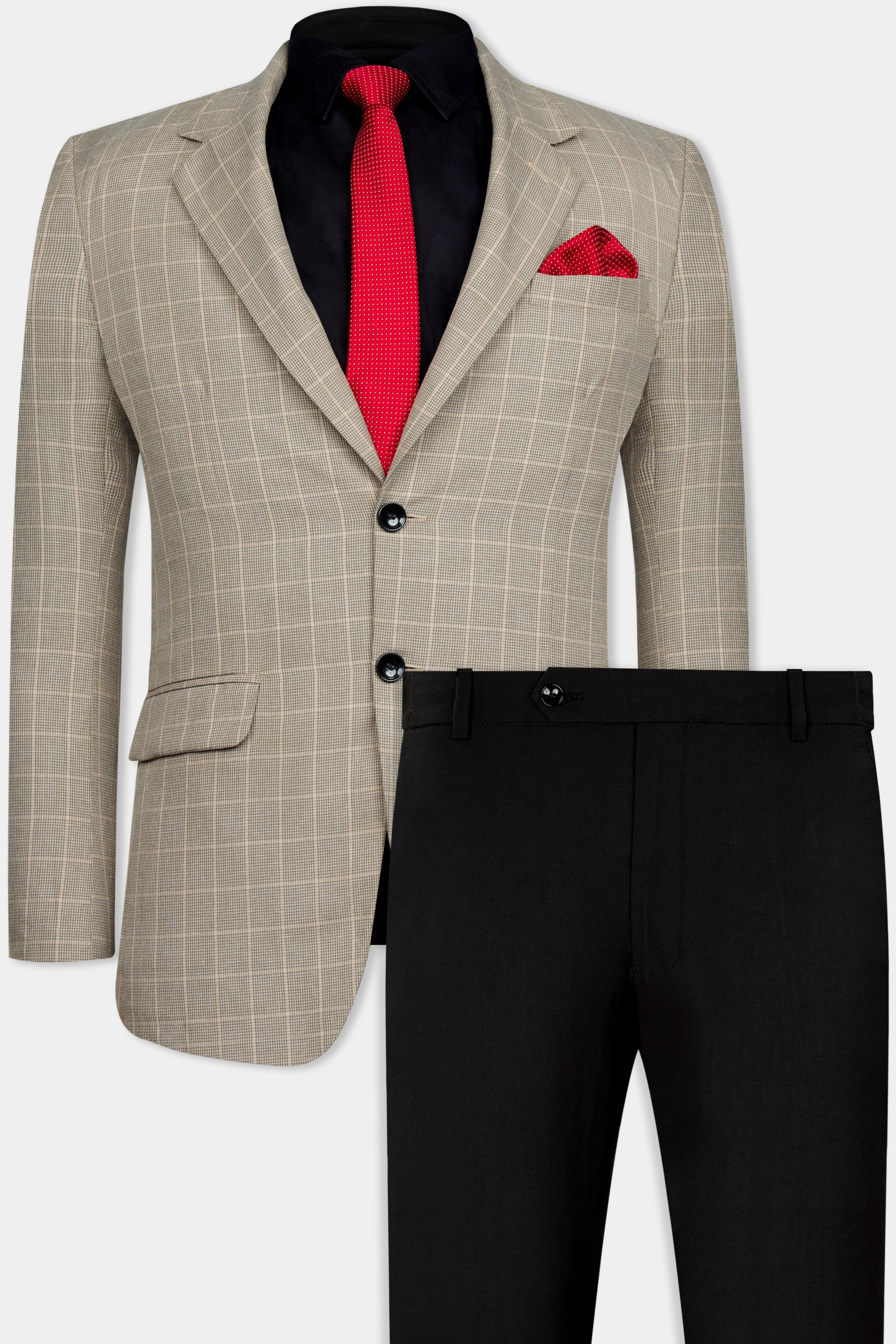 Apricot Brown Subtle Checkered Wool Rich Suit ST3008-SB-36, ST3008-SB-38, ST3008-SB-40, ST3008-SB-42, ST3008-SB-44, ST3008-SB-46, ST3008-SB-48, ST3008-SB-50, ST3008-SB-52, ST3008-SB-54, ST3008-SB-56, ST3008-SB-58, ST3008-SB-60