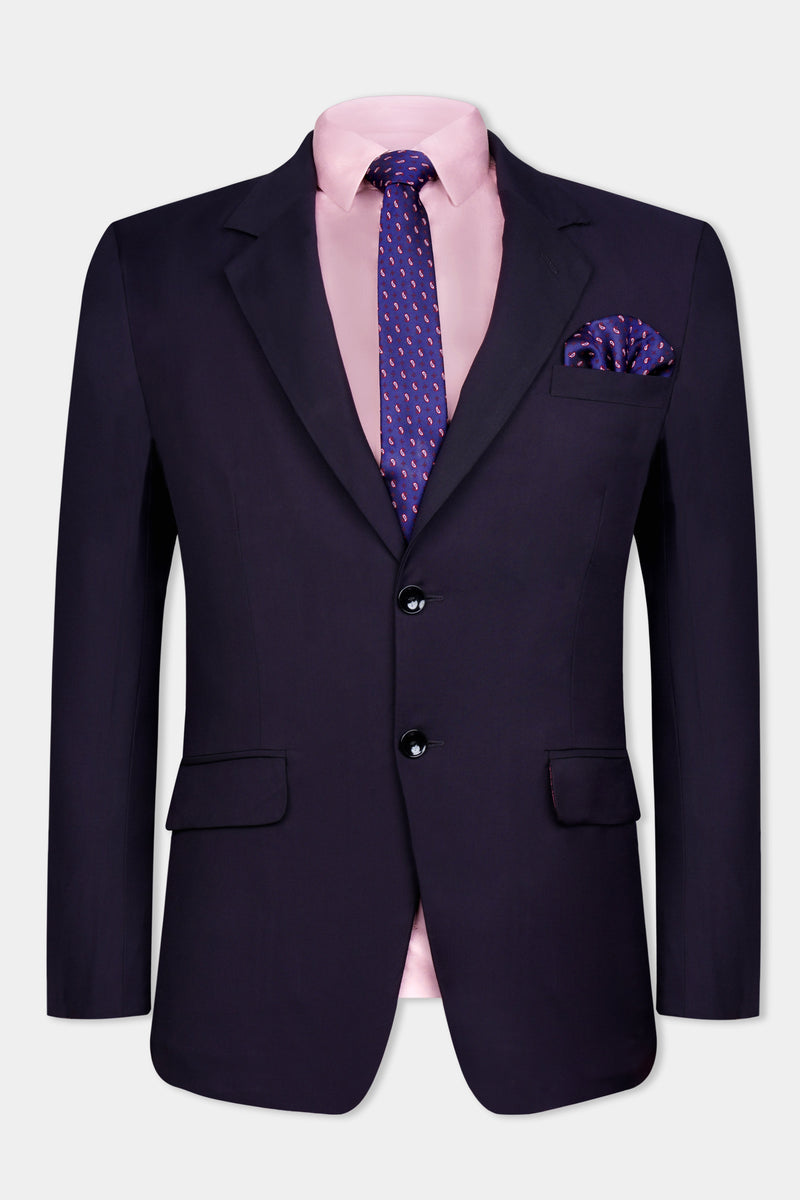 Bluish Wool Rich Single-breasted Suit