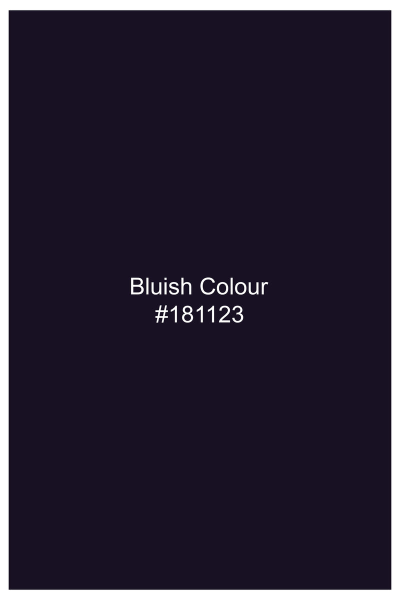 Bluish Wool Rich Single-breasted Suit