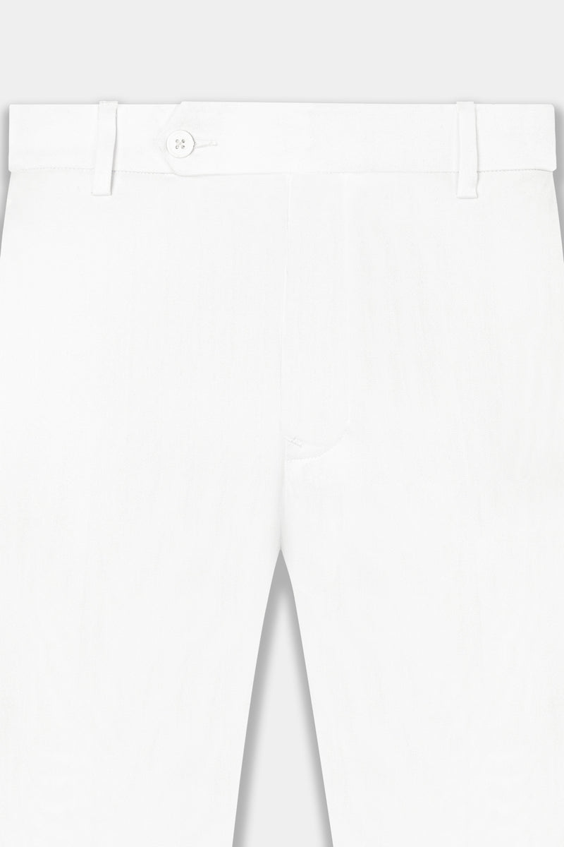 Bright White and Cocoa Brown Printed Premium Cotton Suit