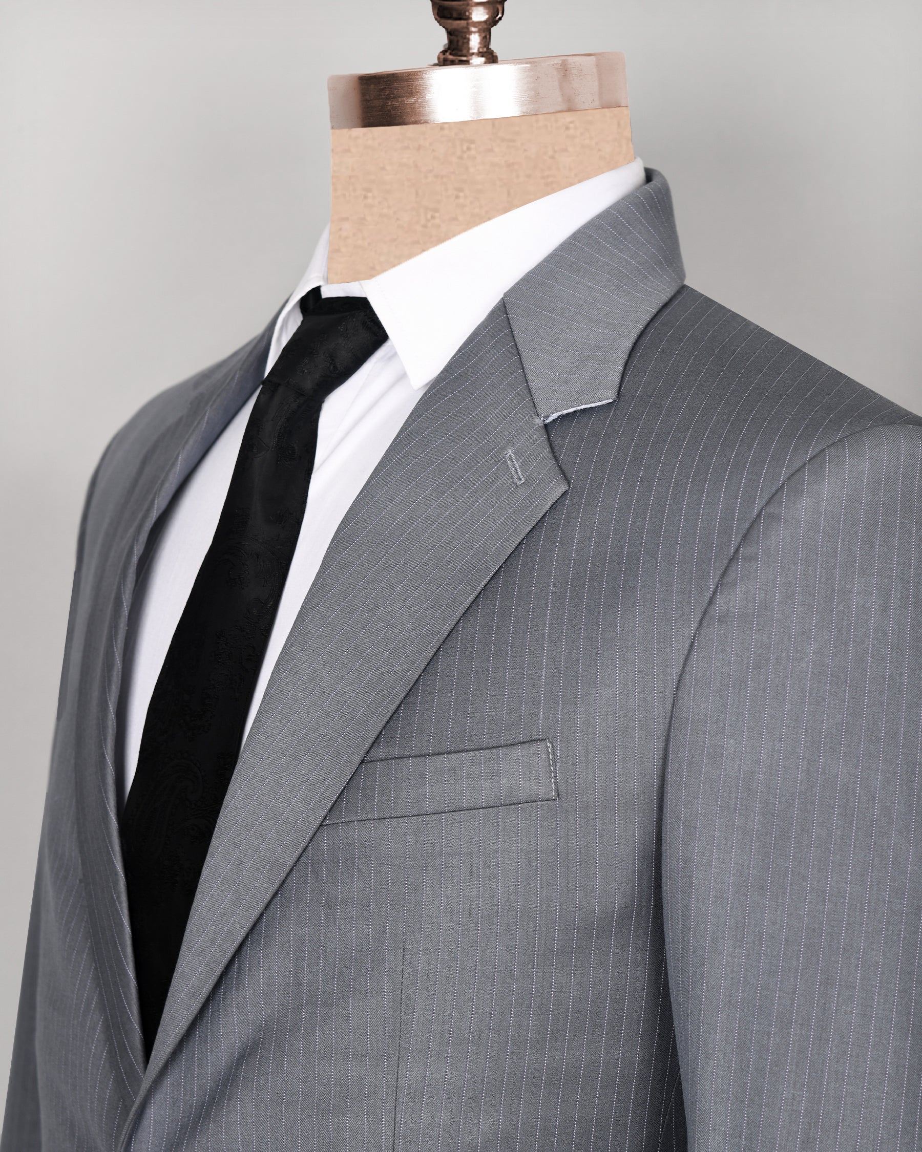 Hemsworth Metal Grey Striped Wool blend Suit