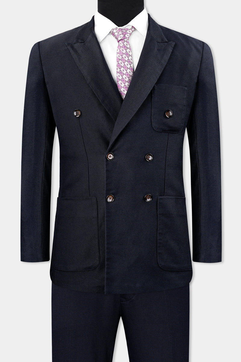 Haiti Blue Premium Cotton Corduroy Sports Suit