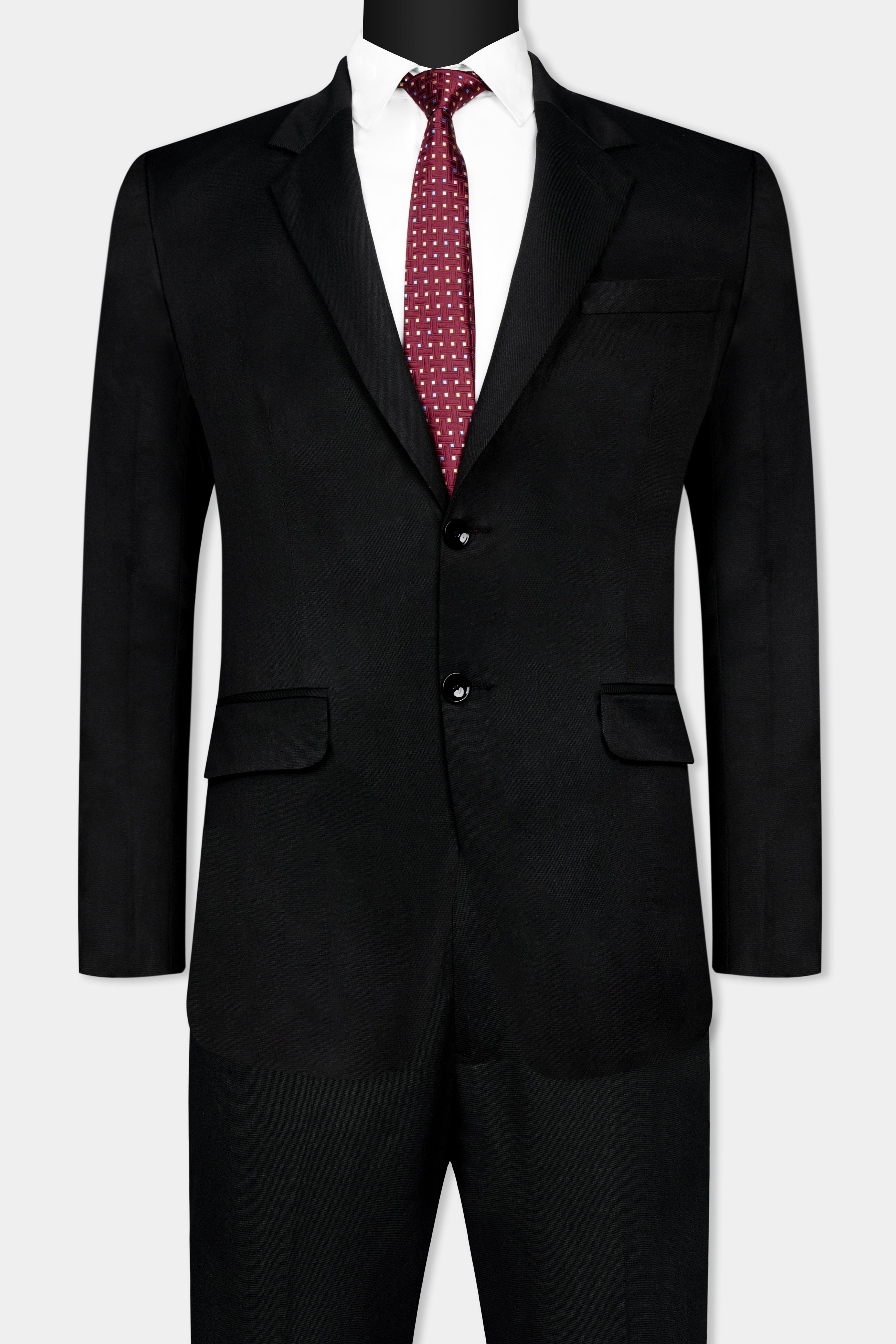 Jade Black Wool Rich Single Breasted Suit ST3052-SB-36, ST3052-SB-38, ST3052-SB-40, ST3052-SB-42, ST3052-SB-44, ST3052-SB-46, ST3052-SB-48, ST3052-SB-50, ST3052-SB-52, ST3052-SB-54, ST3052-SB-56, ST3052-SB-58, ST3052-SB-60