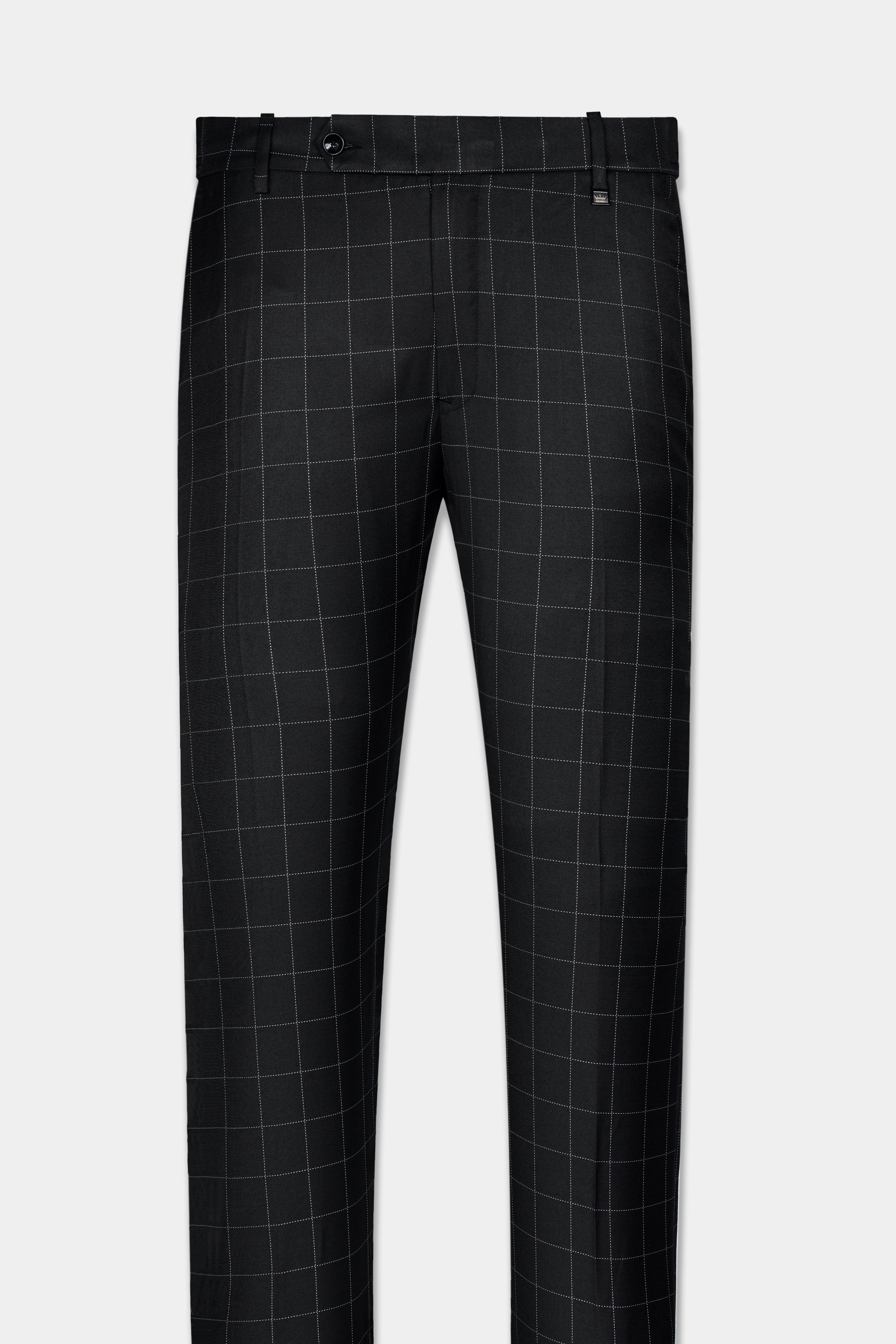 Jade Black Windowpane Wool Rich Bandhgala Designer Suit ST3070-CBG-D397-36, ST3070-CBG-D397-38, ST3070-CBG-D397-40, ST3070-CBG-D397-42, ST3070-CBG-D397-44, ST3070-CBG-D397-46, ST3070-CBG-D397-48, ST3070-CBG-D397-50, ST3070-CBG-D397-52, ST3070-CBG-D397-54, ST3070-CBG-D397-56, ST3070-CBG-D397-58, ST3070-CBG-D397-60