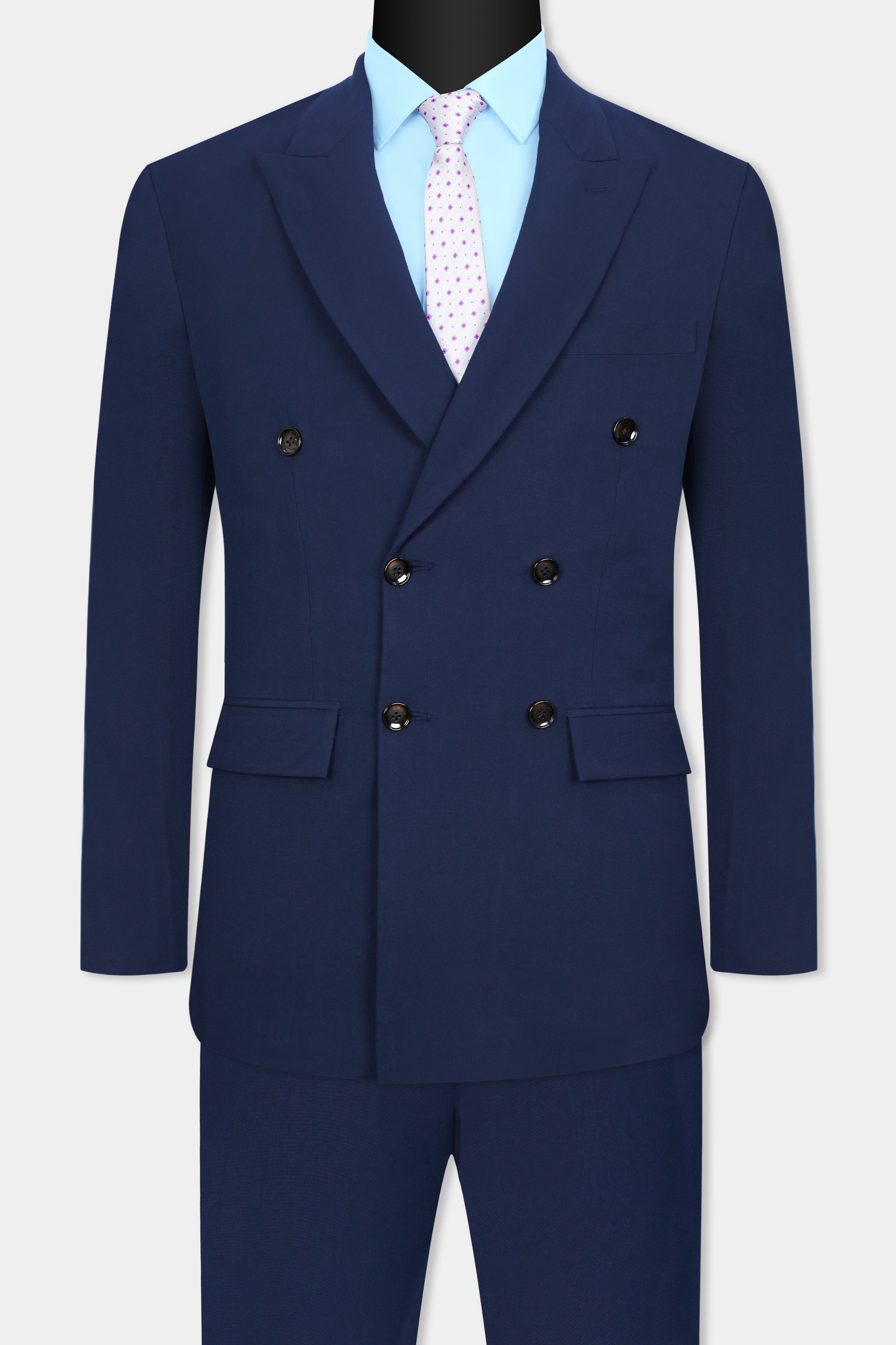 Cloud Burst Blue Wool Rich Double Breasted Stretchable Traveler Suit ST3078-DB-36, ST3078-DB-38, ST3078-DB-40, ST3078-DB-42, ST3078-DB-44, ST3078-DB-46, ST3078-DB-48, ST3078-DB-50, ST3078-DB-52, ST3078-DB-54, ST3078-DB-56, ST3078-DB-58, ST3078-DB-60