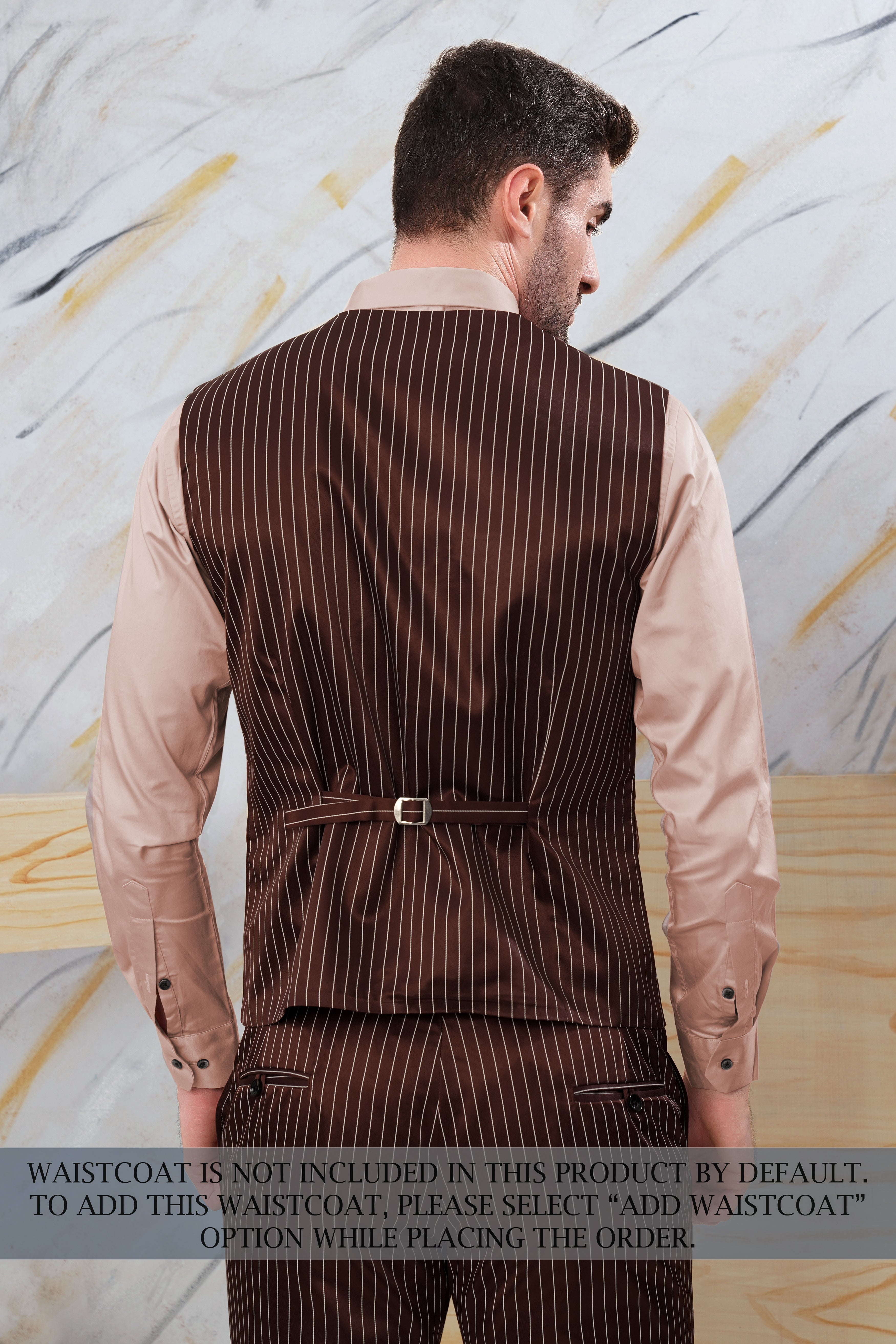 Cork Brown and White Striped Wool Rich Suit ST3083-SB-36, ST3083-SB-38, ST3083-SB-40, ST3083-SB-42, ST3083-SB-44, ST3083-SB-46, ST3083-SB-48, ST3083-SB-50, ST3083-SB-52, ST3083-SB-54, ST3083-SB-56, ST3083-SB-58, ST3083-SB-60