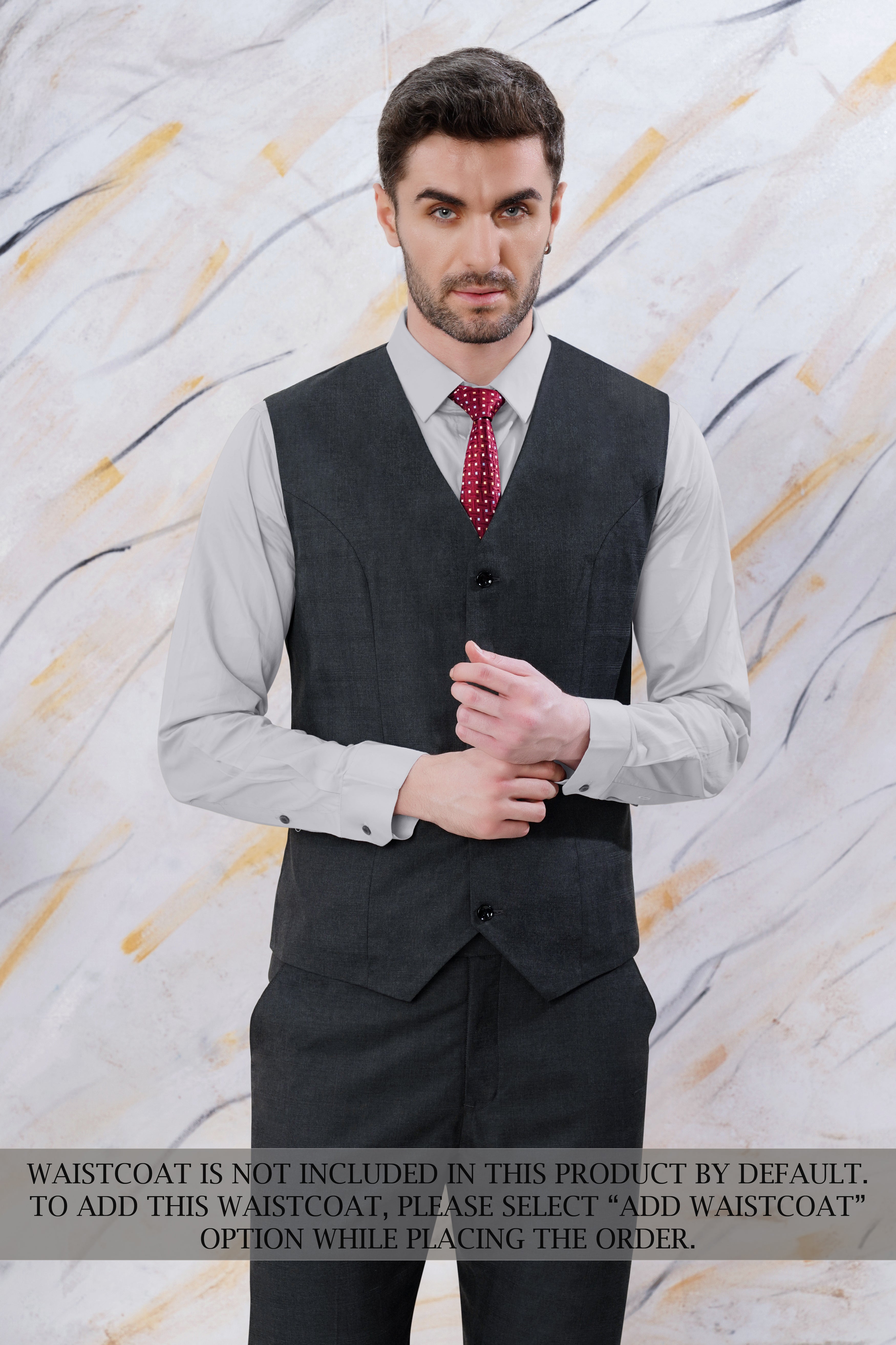 Thunder Gray Checkered Wool Rich Double Breasted Suit ST3093-DB-36, ST3093-DB-38, ST3093-DB-40, ST3093-DB-42, ST3093-DB-44, ST3093-DB-46, ST3093-DB-48, ST3093-DB-50, ST3093-DB-52, ST3093-DB-54, ST3093-DB-56, ST3093-DB-58, ST3093-DB-60