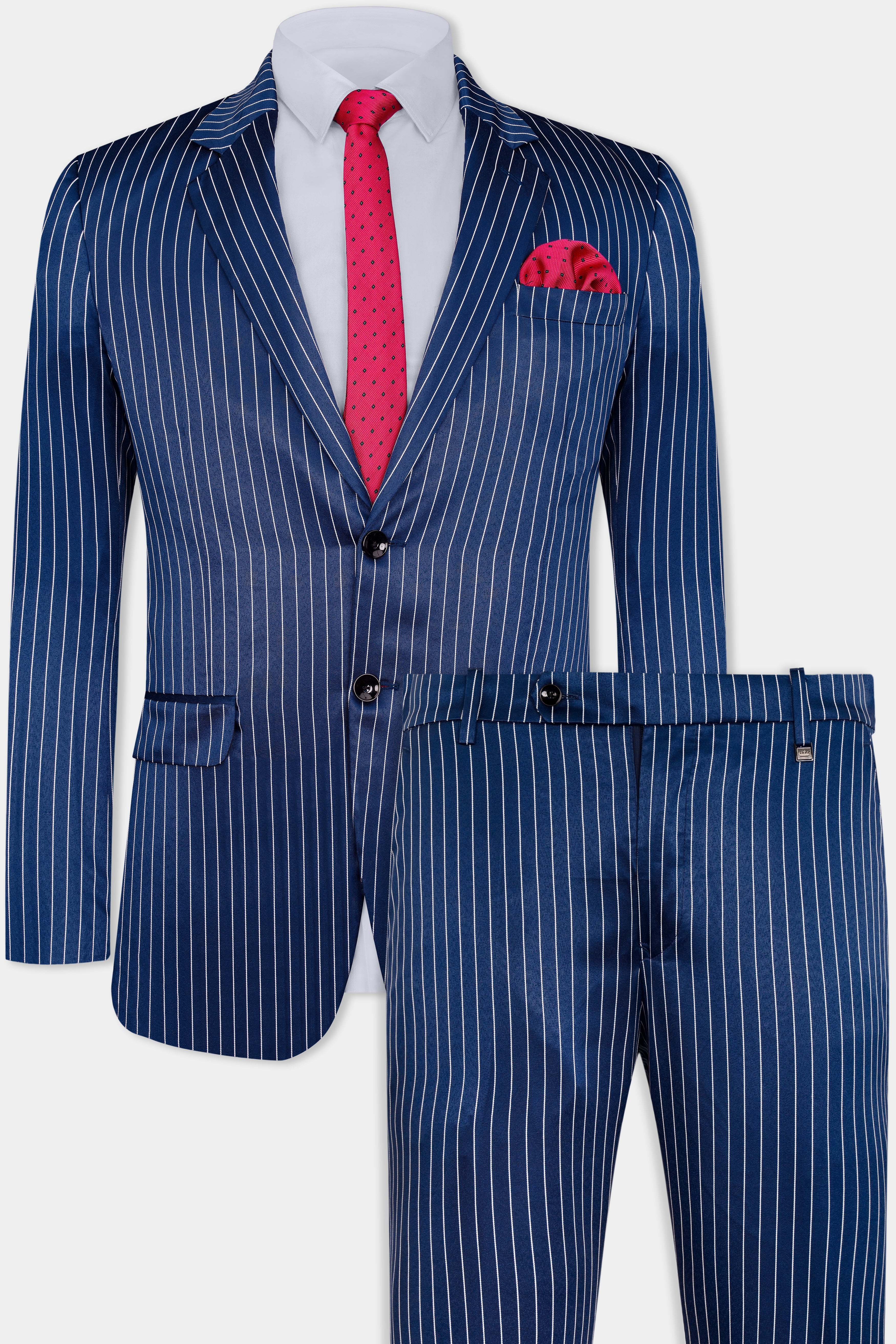 Blue blazer clearance with white stripes