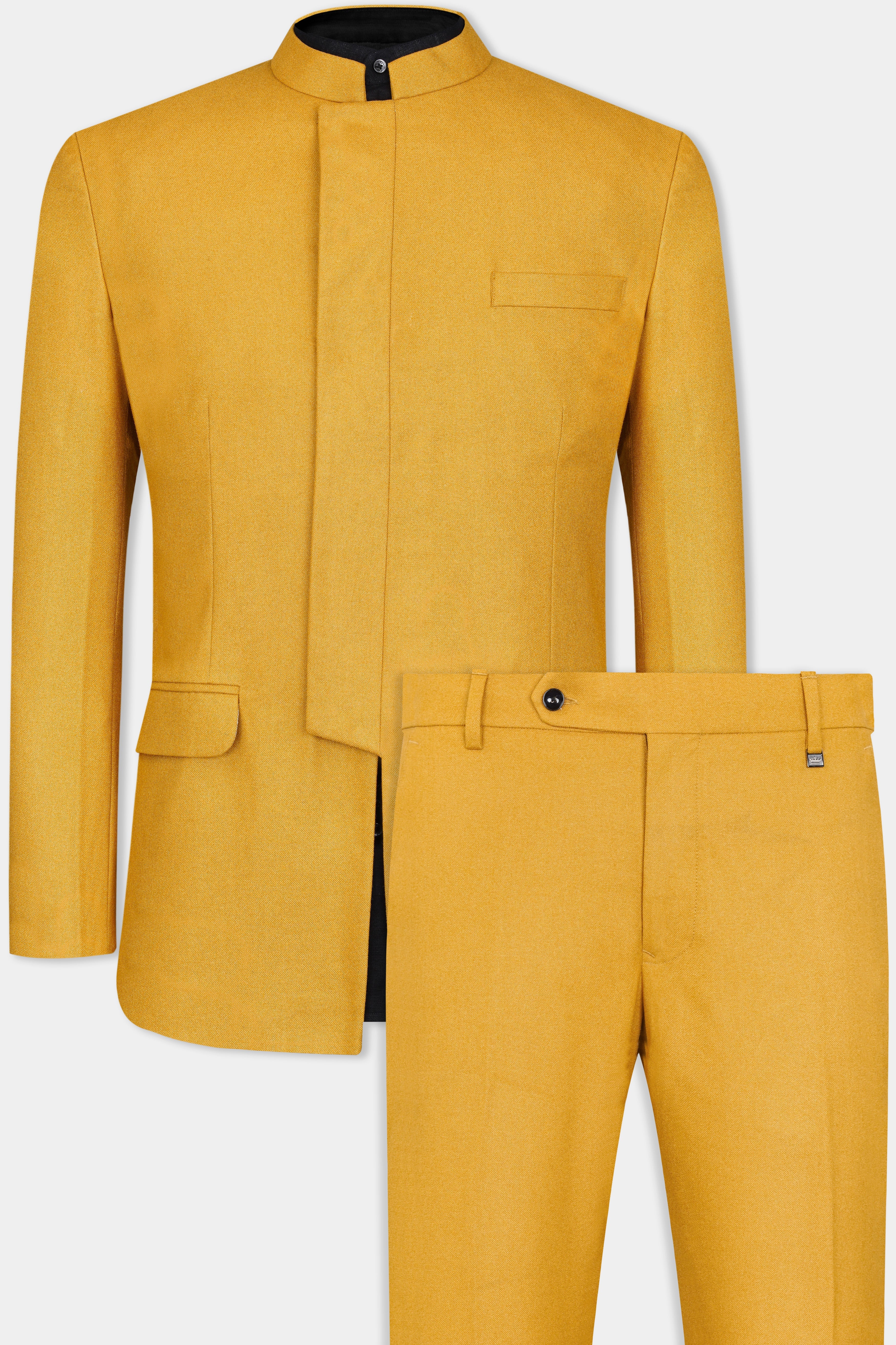 Amber Yellow Wool Rich Bandhgala Designer Suit ST3103-BG-D392-36, ST3103-BG-D392-38, ST3103-BG-D392-40, ST3103-BG-D392-42, ST3103-BG-D392-44, ST3103-BG-D392-46, ST3103-BG-D392-48, ST3103-BG-D392-50, ST3103-BG-D392-52, ST3103-BG-D392-54, ST3103-BG-D392-56, ST3103-BG-D392-58, ST3103-BG-D392-60