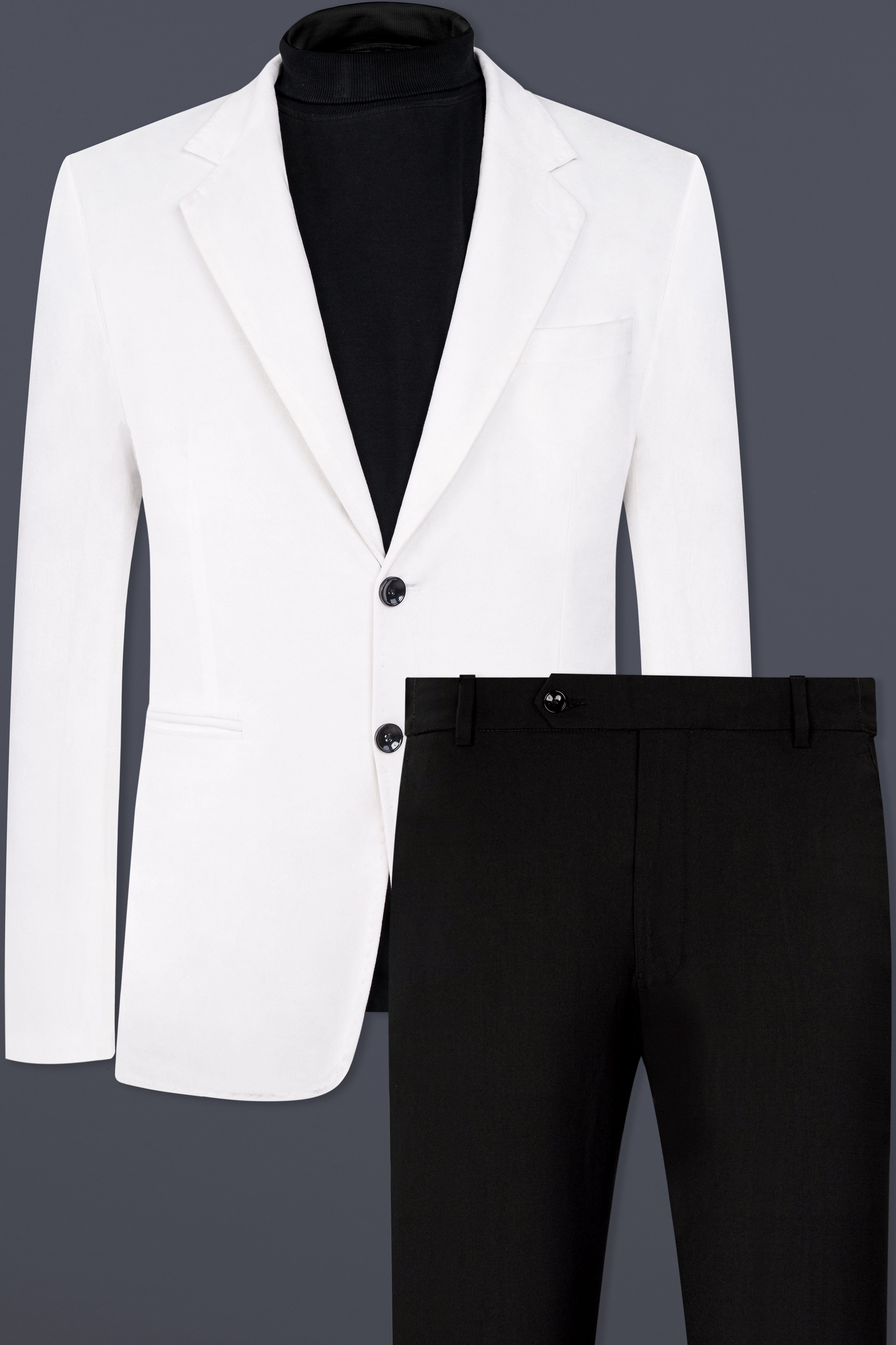 Bright White Velvet Suit