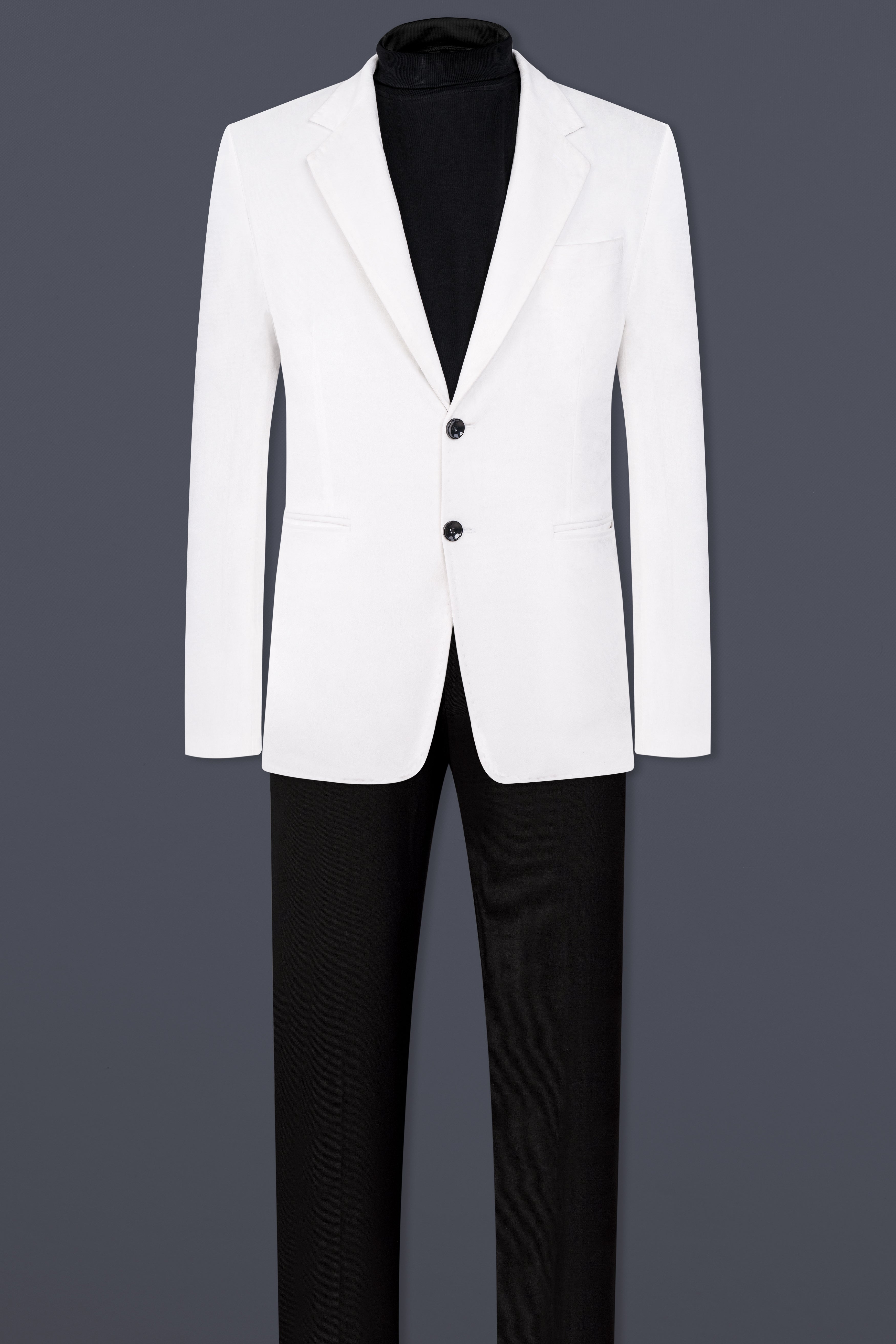 Bright White Velvet Suit