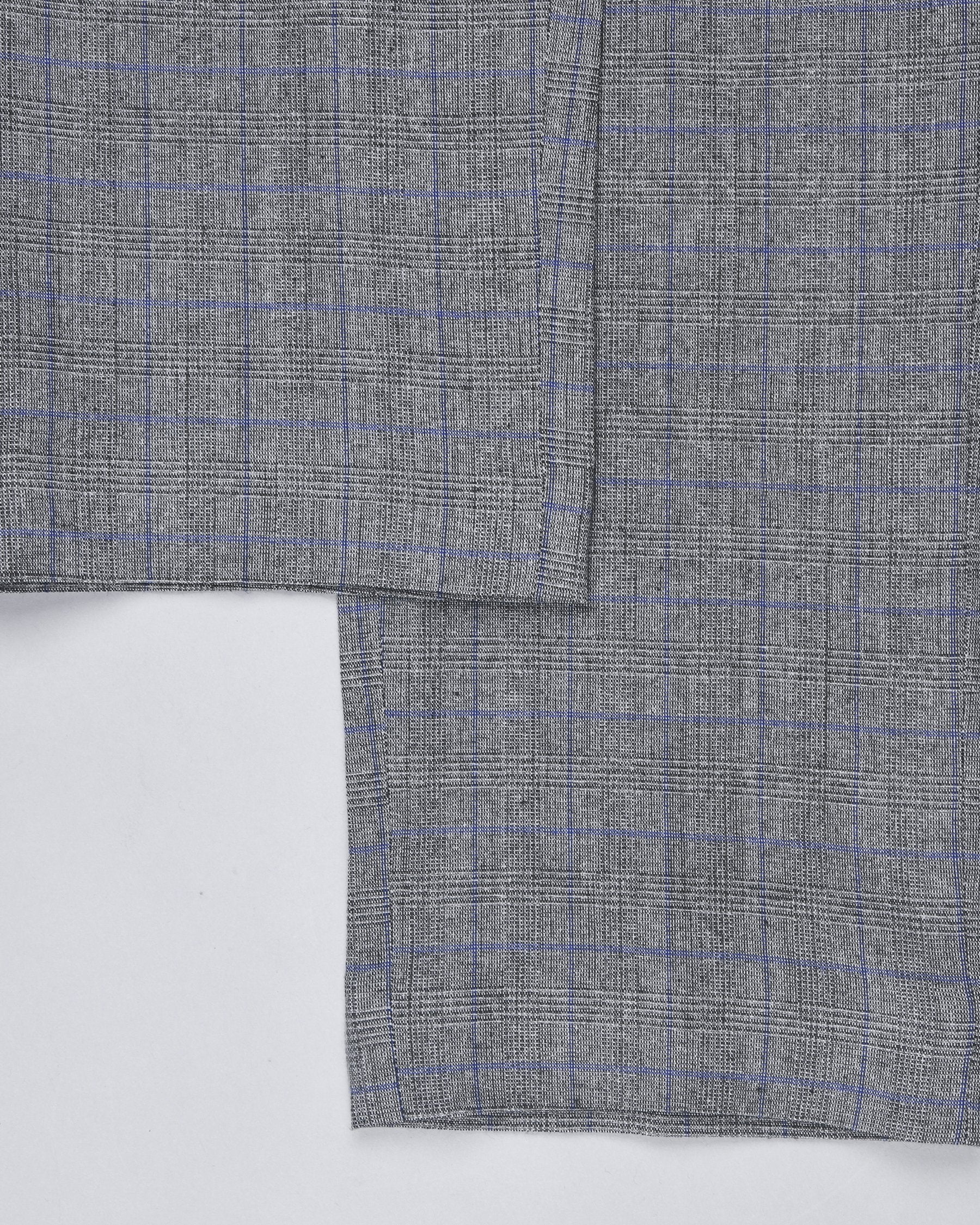 Pewter Grey Plaid and textured Premium Wool Suit