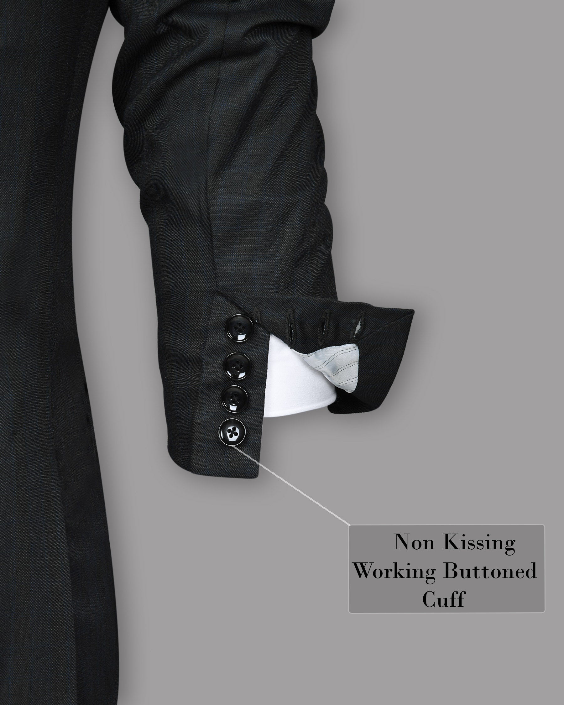 Charcoal Subtle windowpane Wool Blend Suit