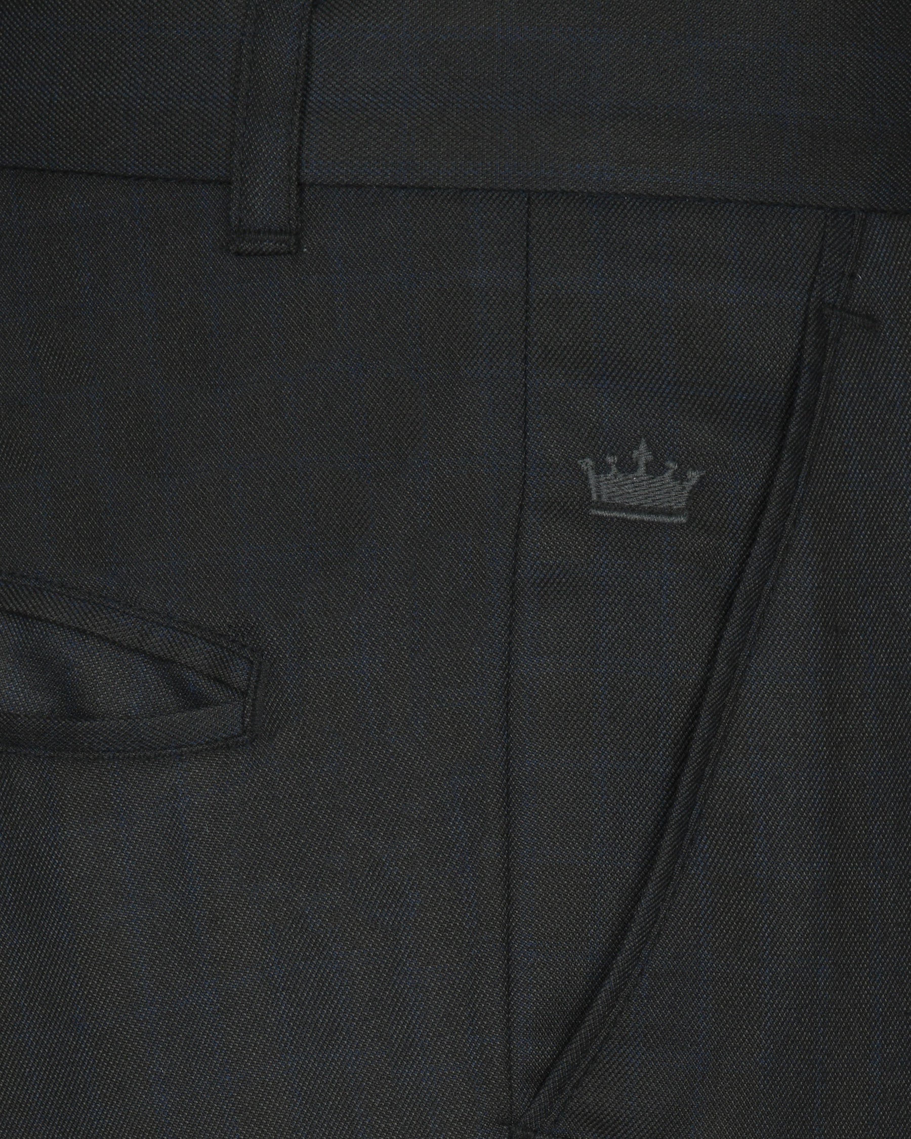 Charcoal Subtle windowpane Wool Blend Suit