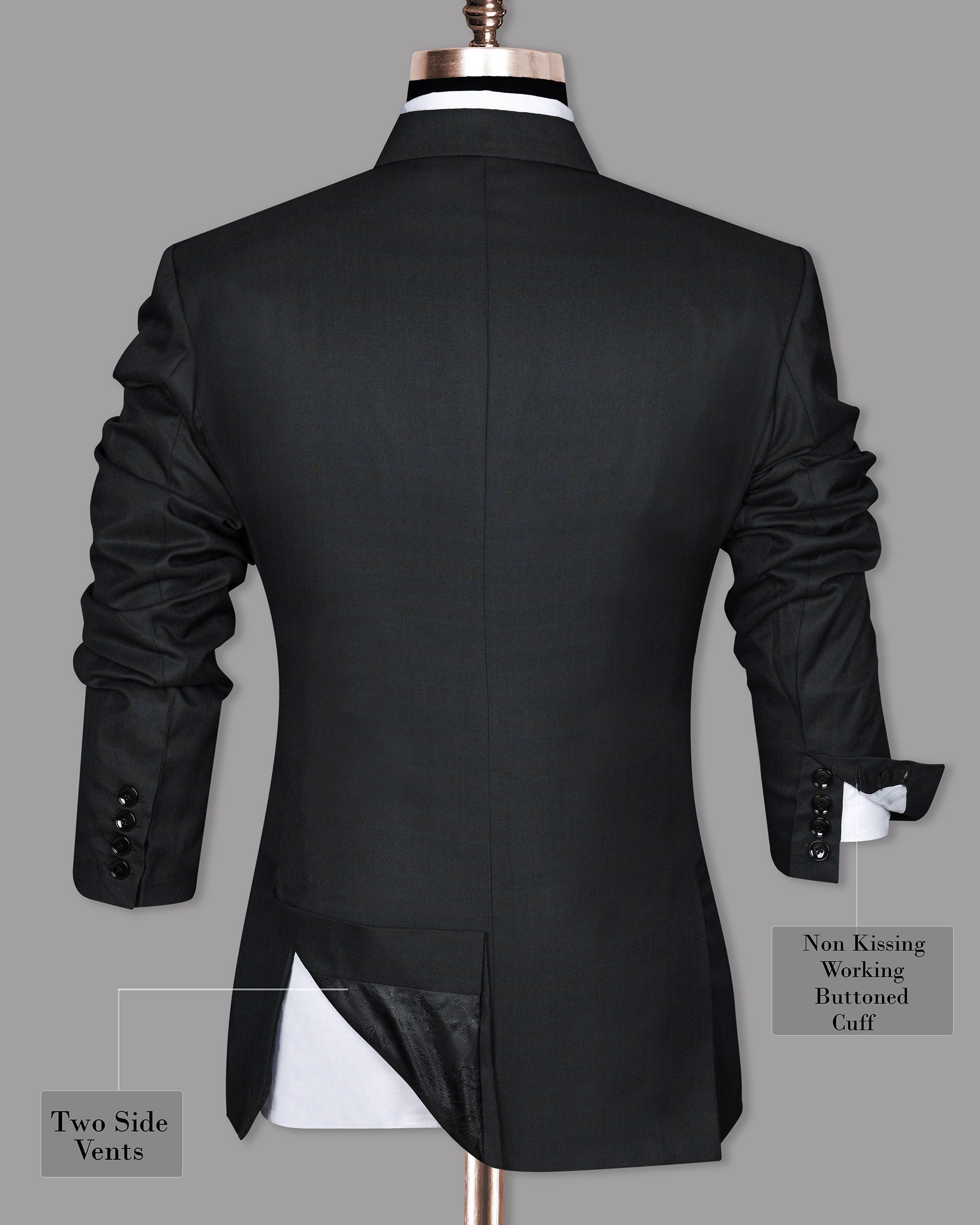 Charcoal Subtle windowpane Wool Blend Suit