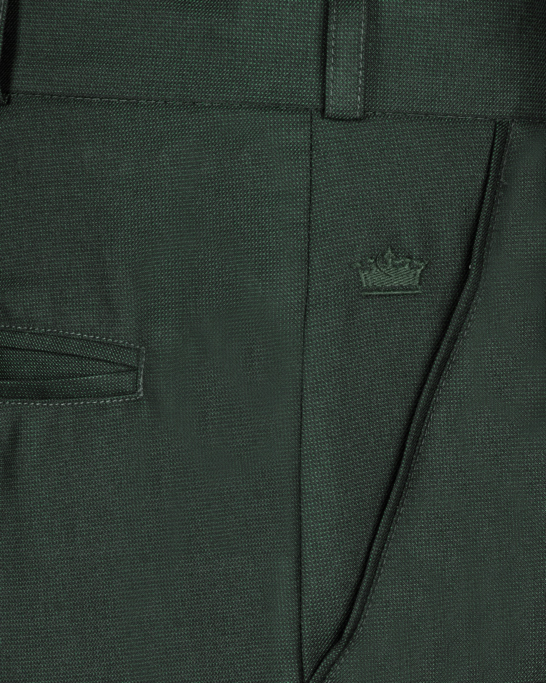 Emerald Green Micro Dotted Wool Blend Suit