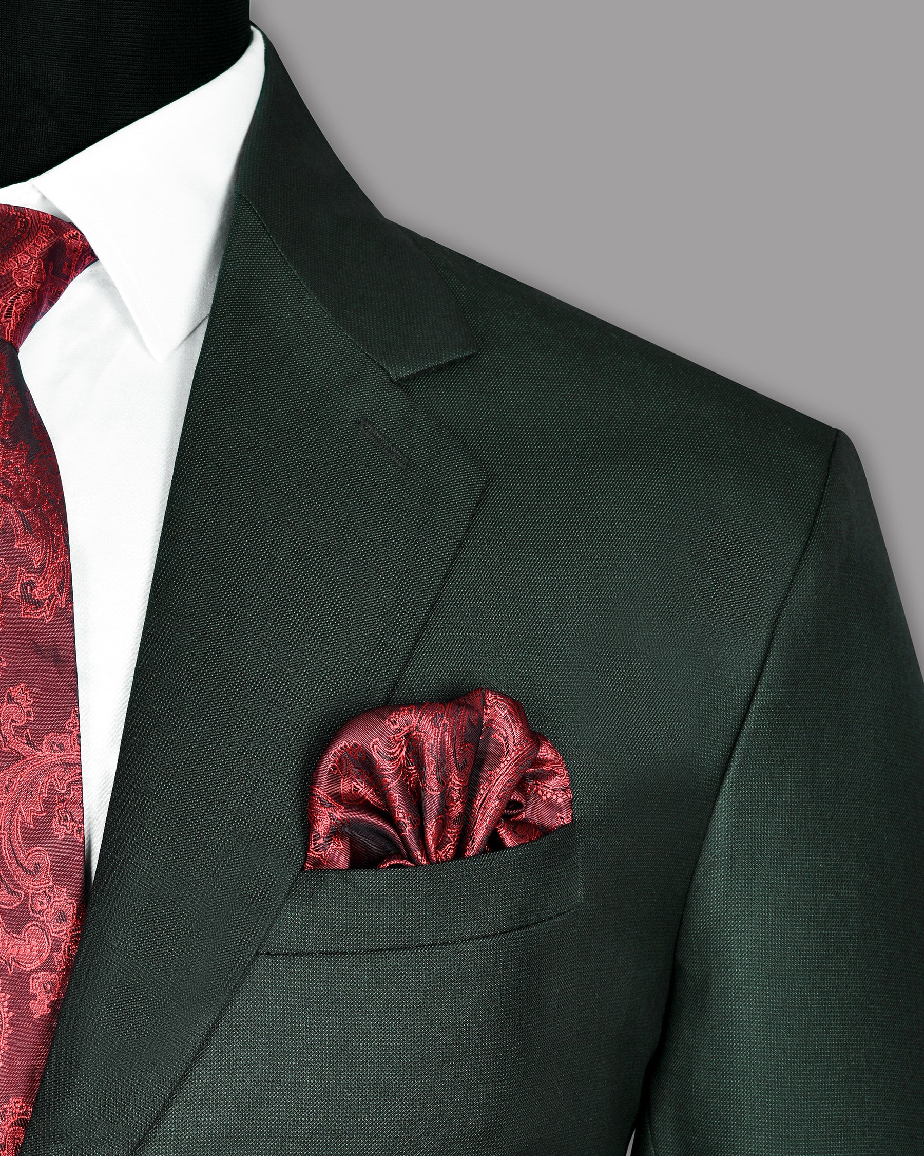 Emerald Green Micro Dotted Wool Blend Suit