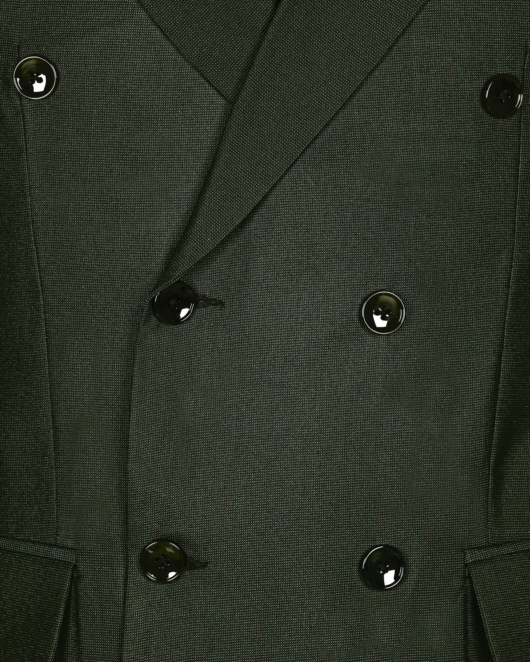 Pine Green Wool Blend Double Breasted Suit