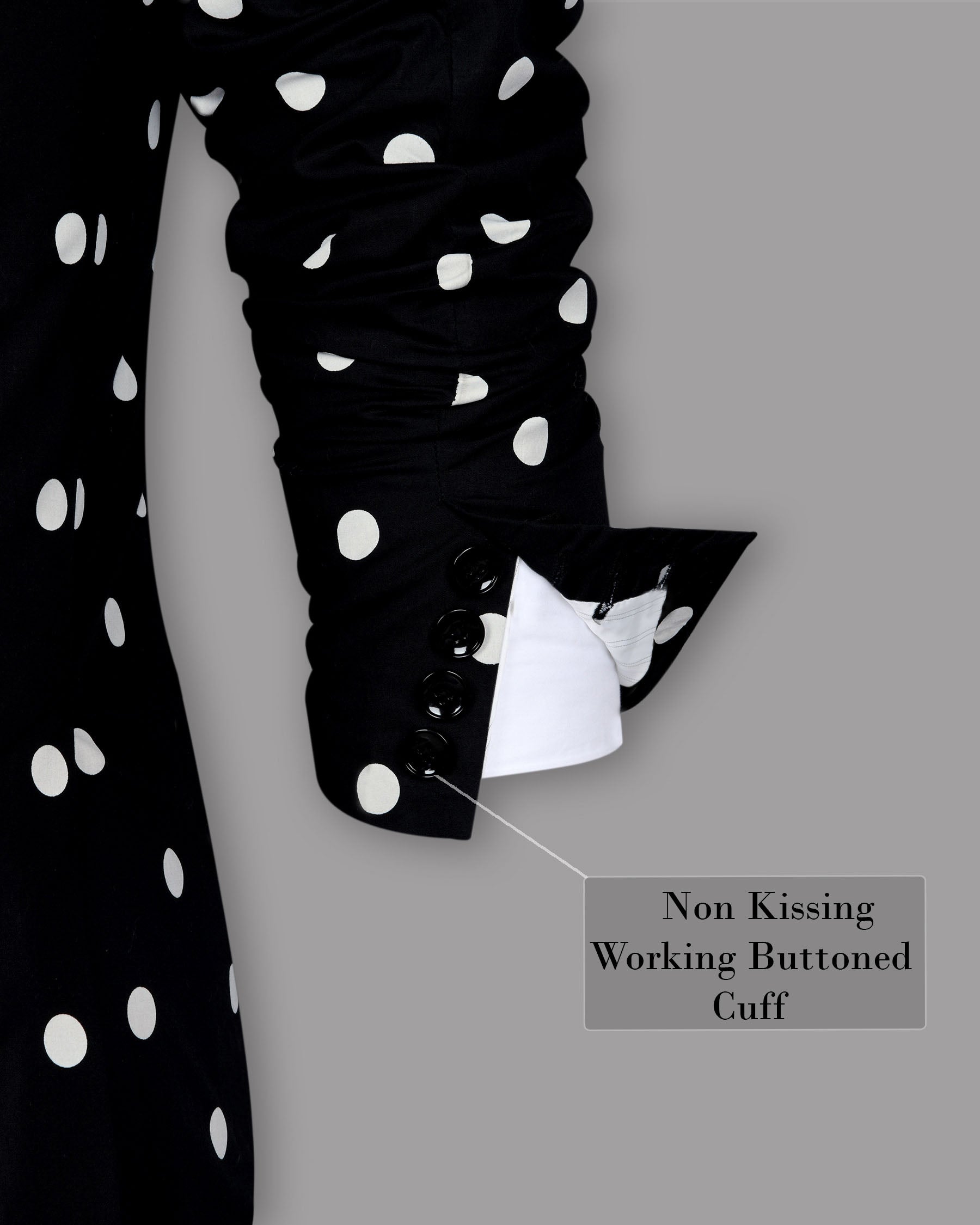 Jade Black Polka print Premium Cotton Suit