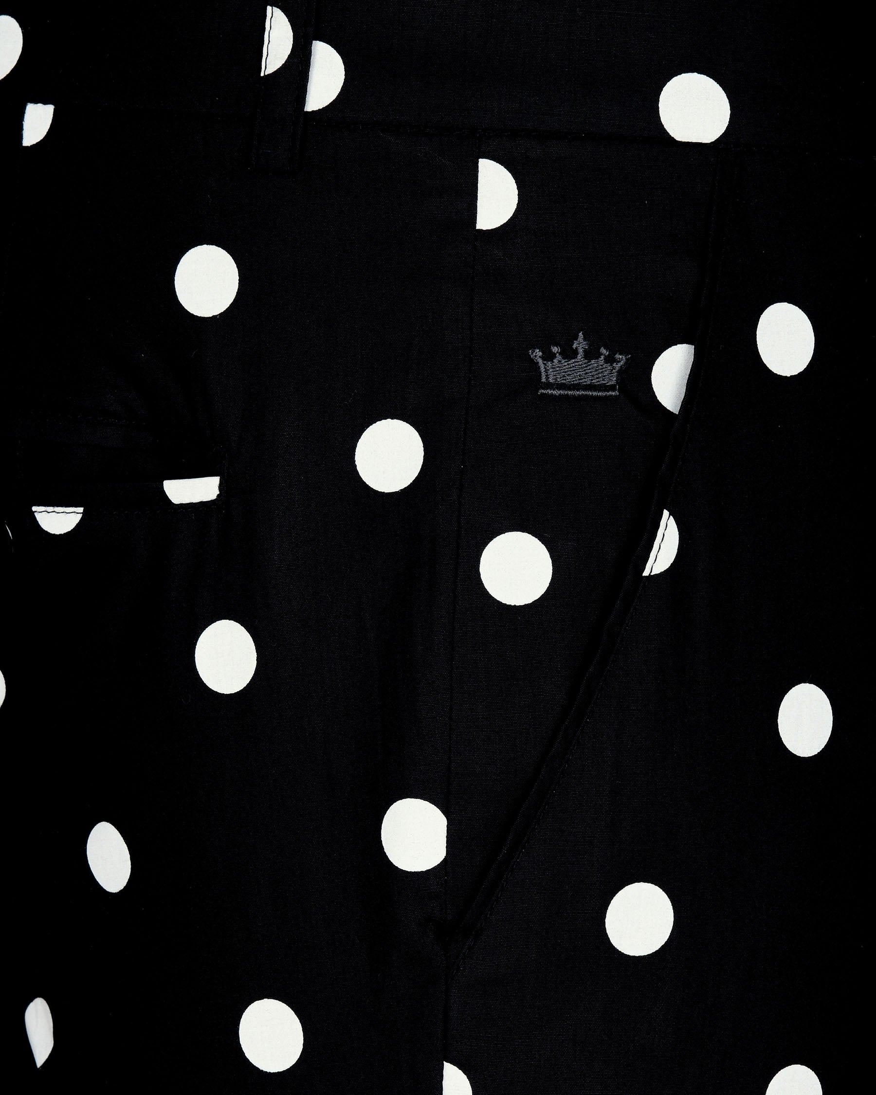 Jade Black Polka print Premium Cotton Suit