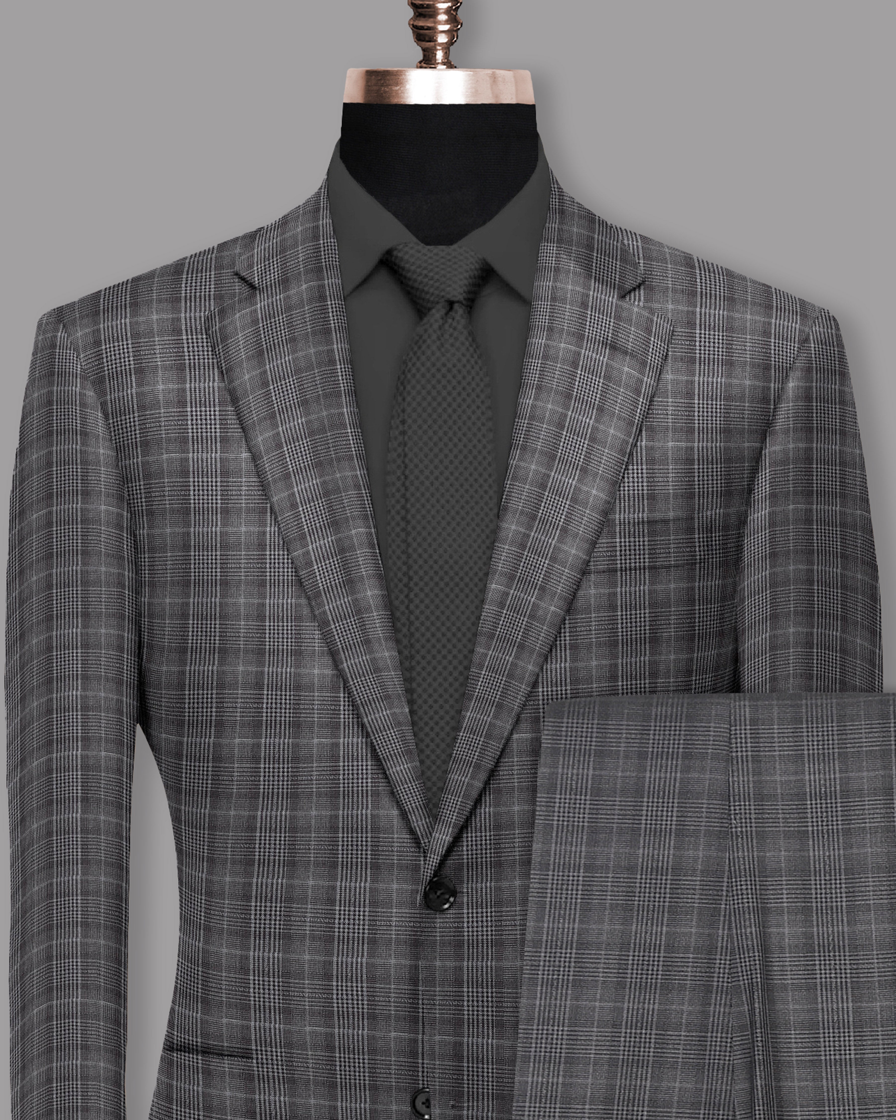 Porpoise Grey Plaid Suit