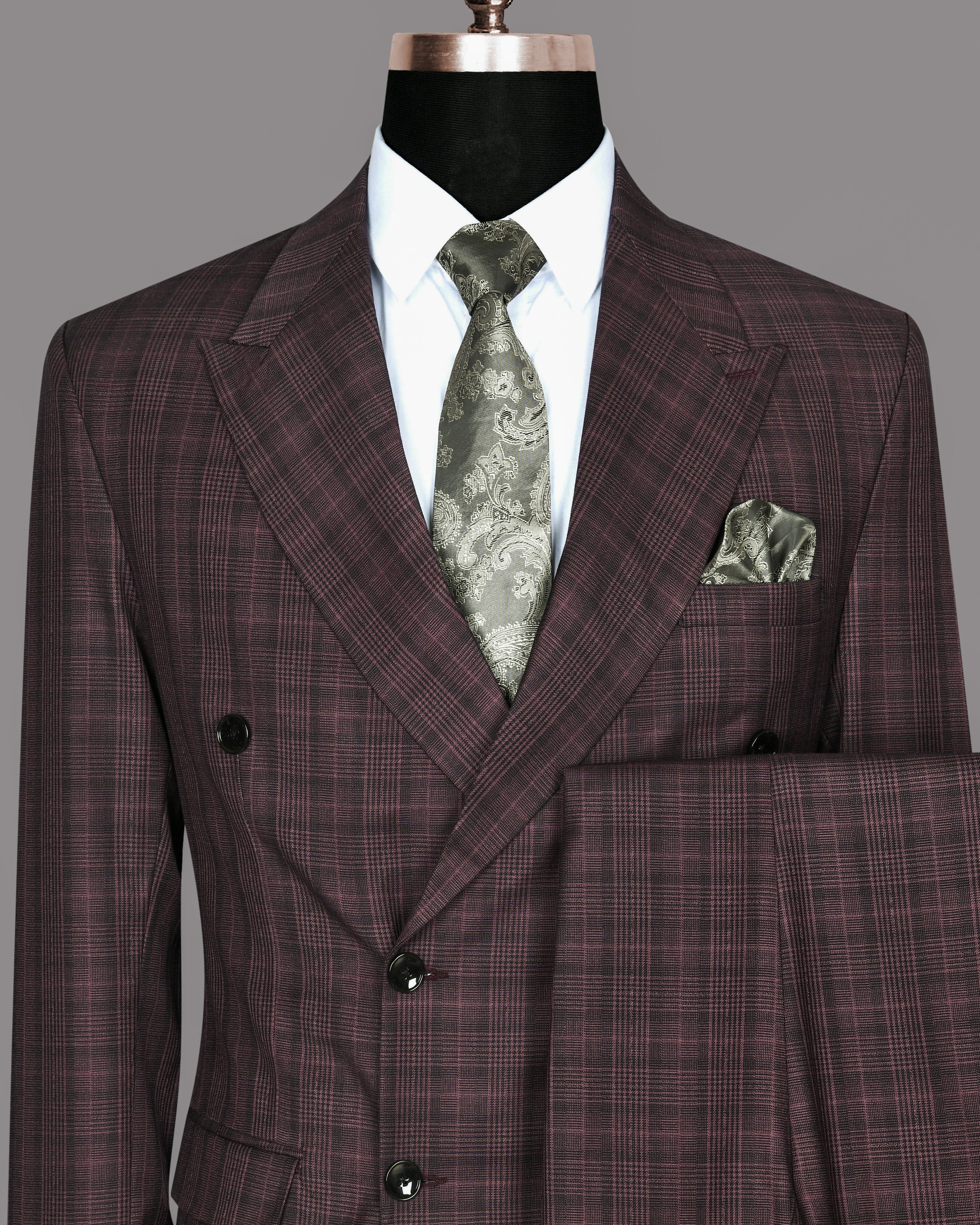 Rosewood Plaid Double Breasted Suit