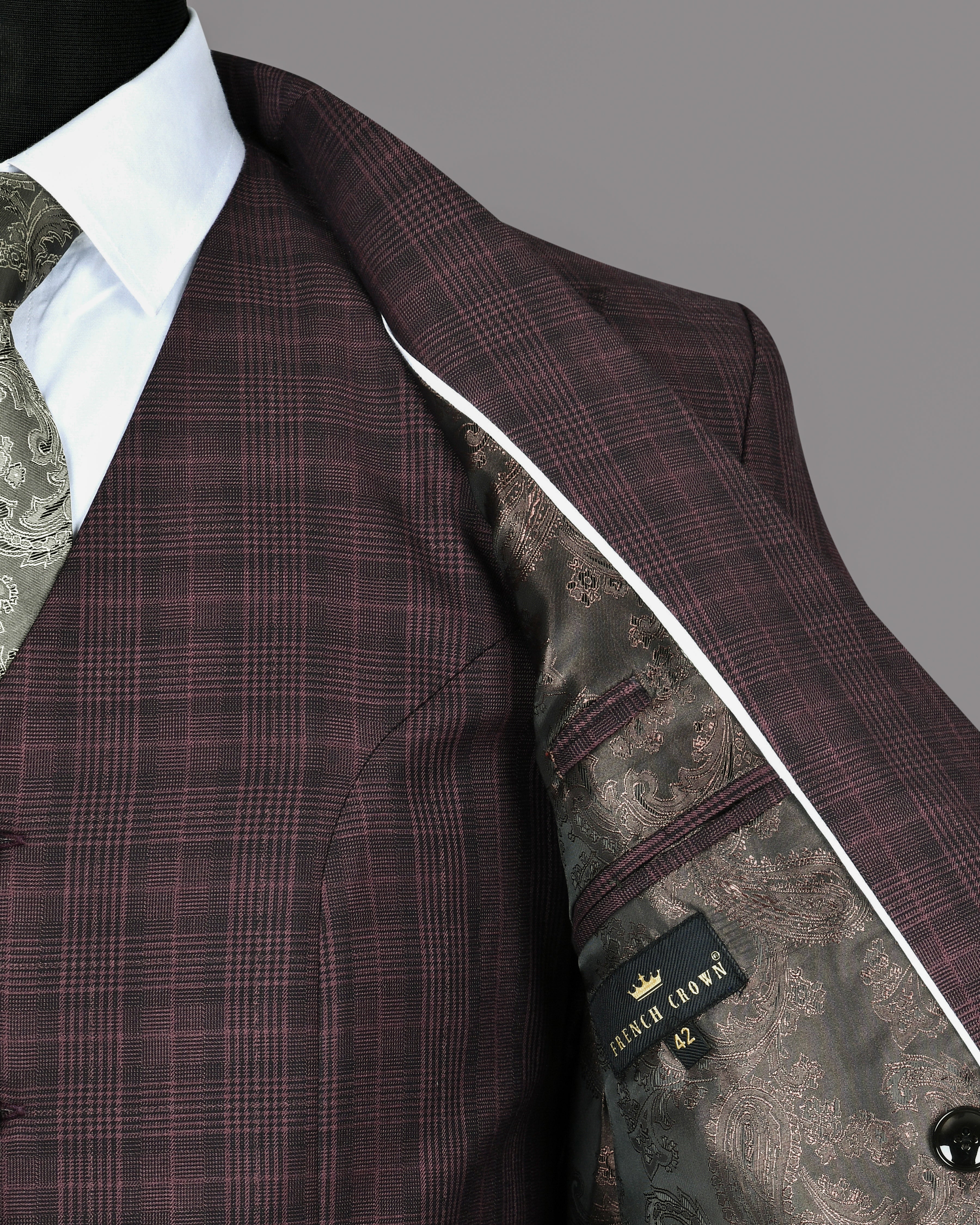 Rosewood Plaid Double Breasted Suit