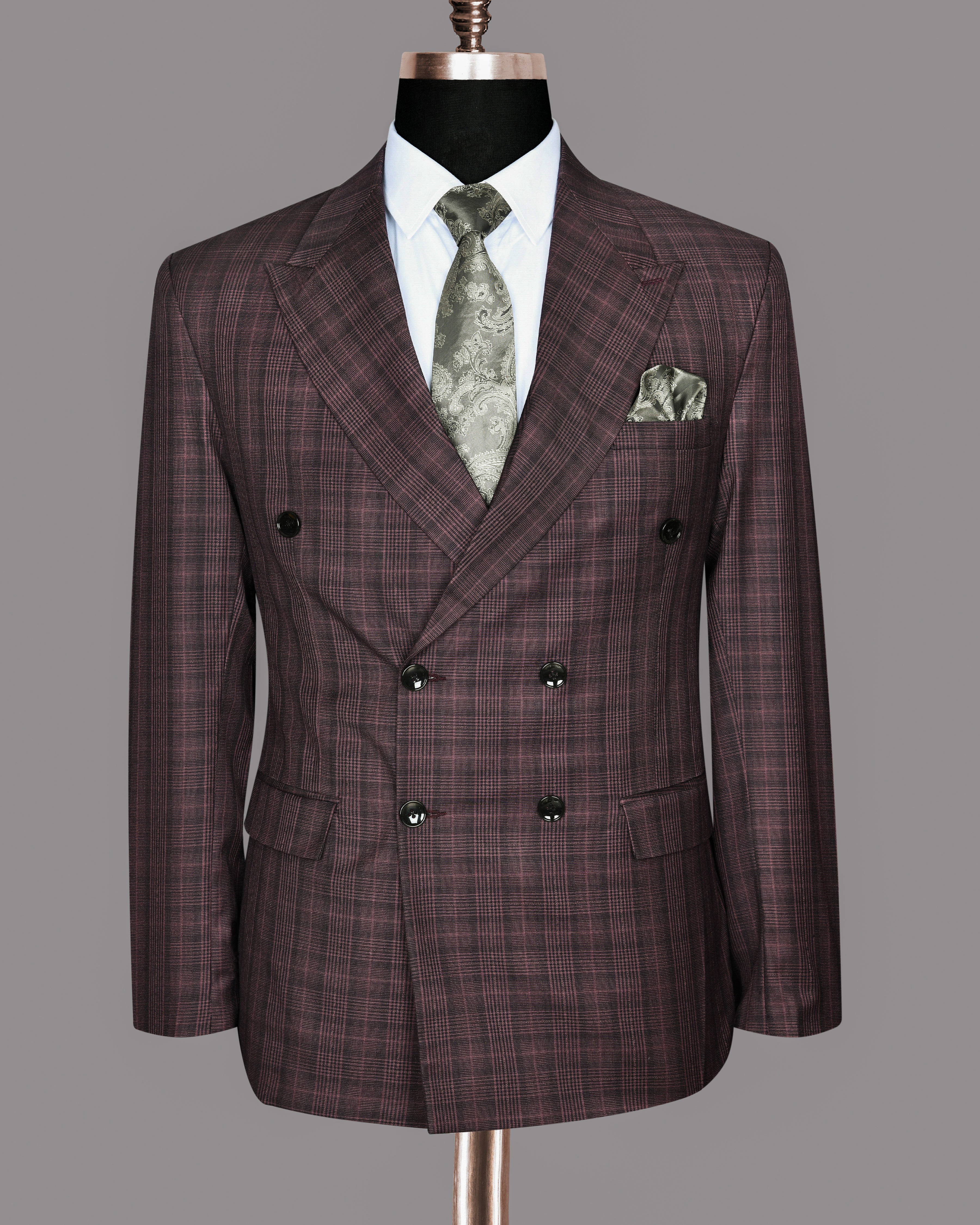 Rosewood Plaid Double Breasted Suit