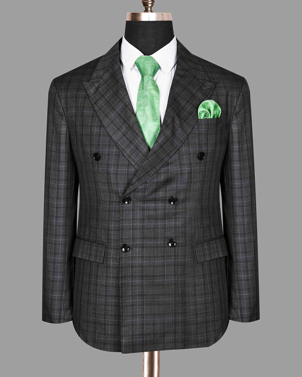 CHARCOAL PLAID DOUBLE BREASTED SUIT