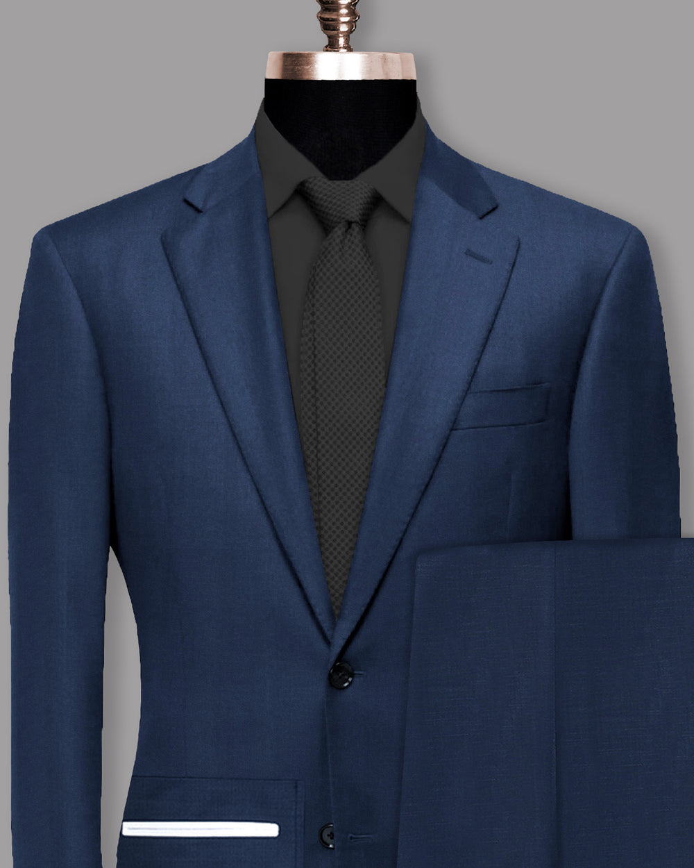 BLUE PATCH SUBTLE SHEEN POCKETS PERFORMANCE SUIT